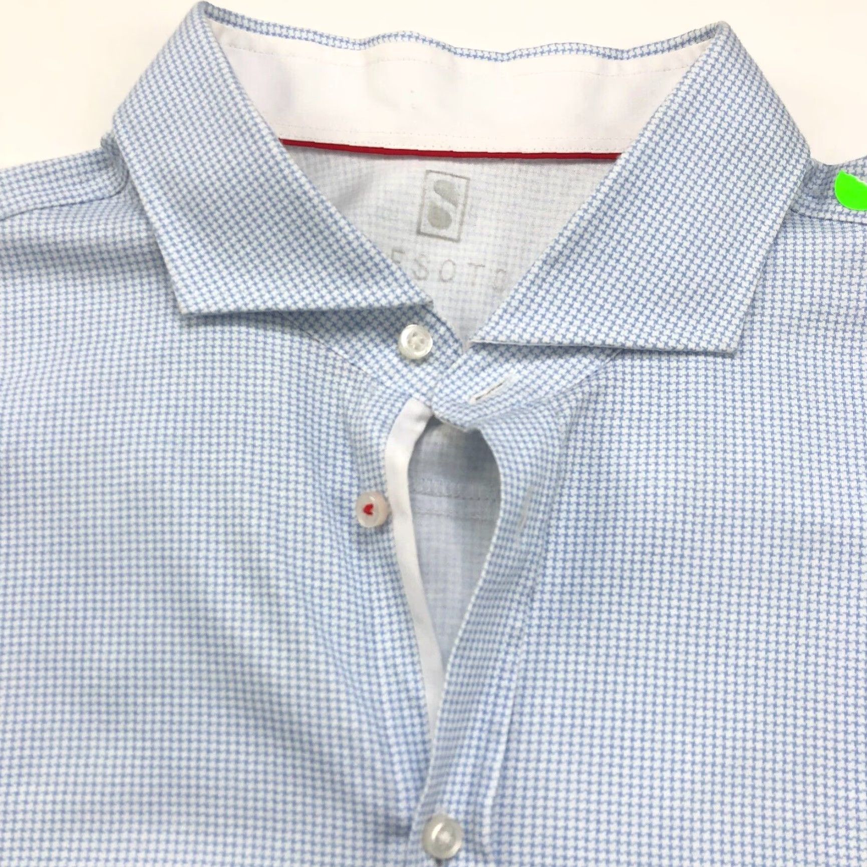 Peter Millar PETER MILLAR Desoto XL 18 Mens Button Long Sleeve Casual Shirt Blue All Over Print Shirt Mens XL Blue All Seasons Geometric Button-Up Casual Mens Size US XL / EU 56 / 4 - 2 Thumbnail