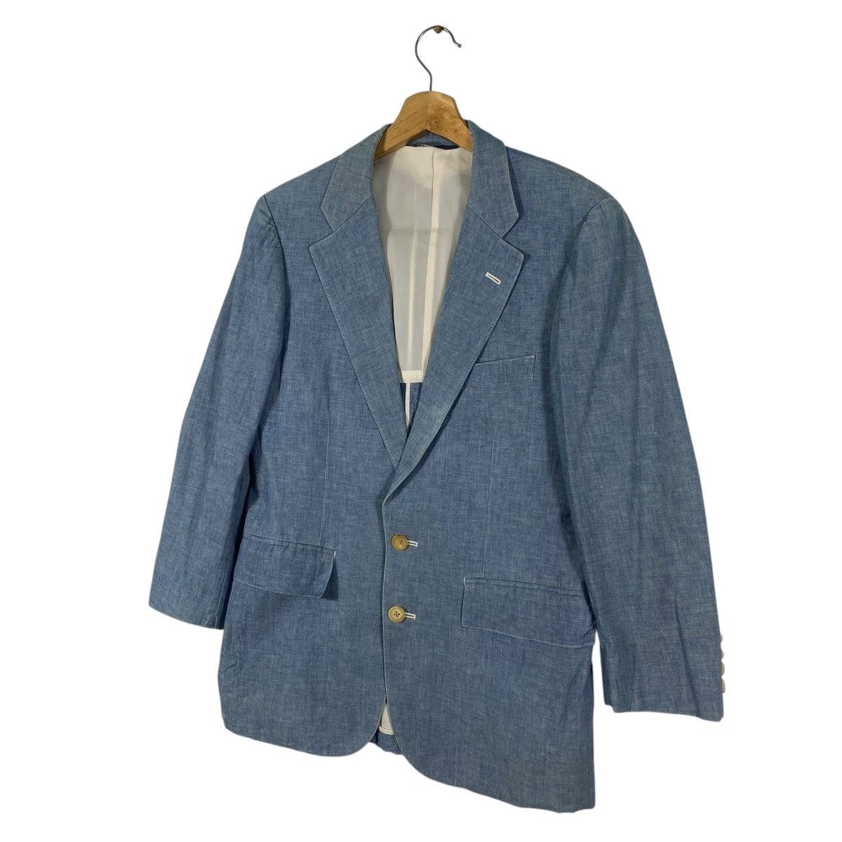 Polo Ralph Lauren Vintage Polo Ralph Lauren Chambray Blue Blazer Jacket Size 42R - 2 Thumbnail