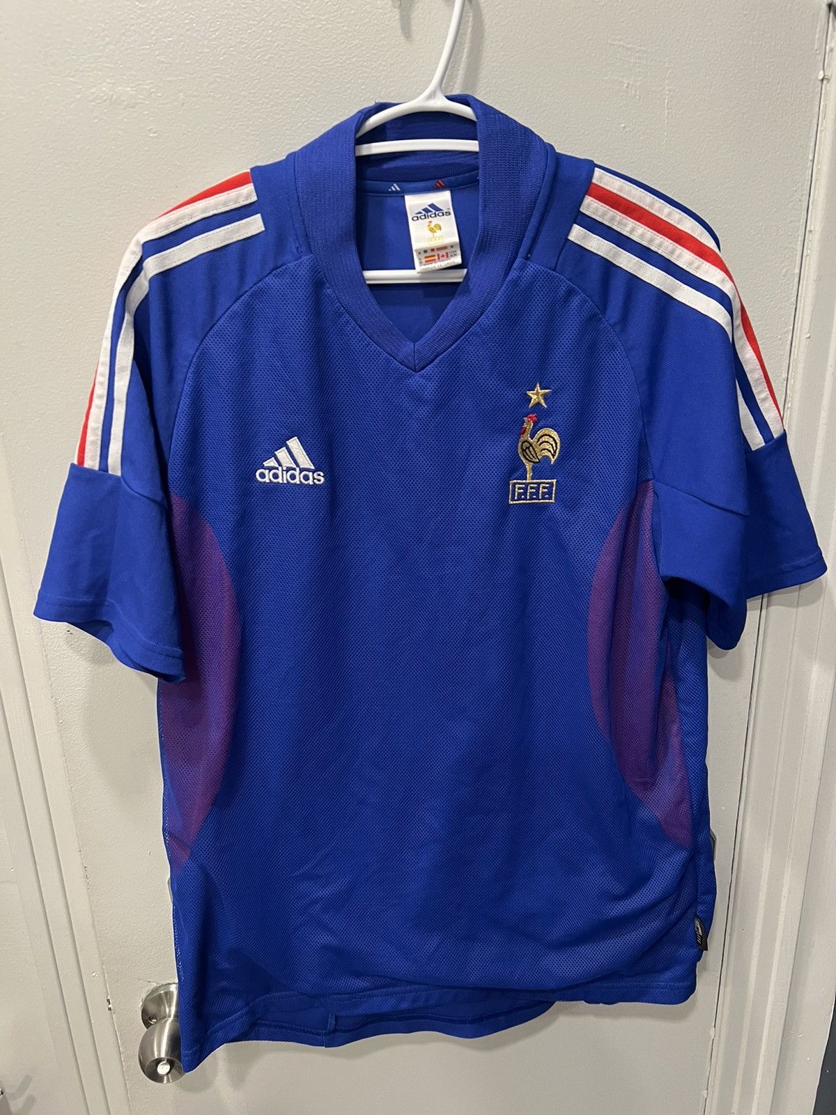 Nike × Vintage FRANCE 2002-2004 HOME ORIGINAL ADIDAS VINTAGE FOOTBALL SHIRT Size US L / EU 52-54 / 3 - 1 Thumbnail