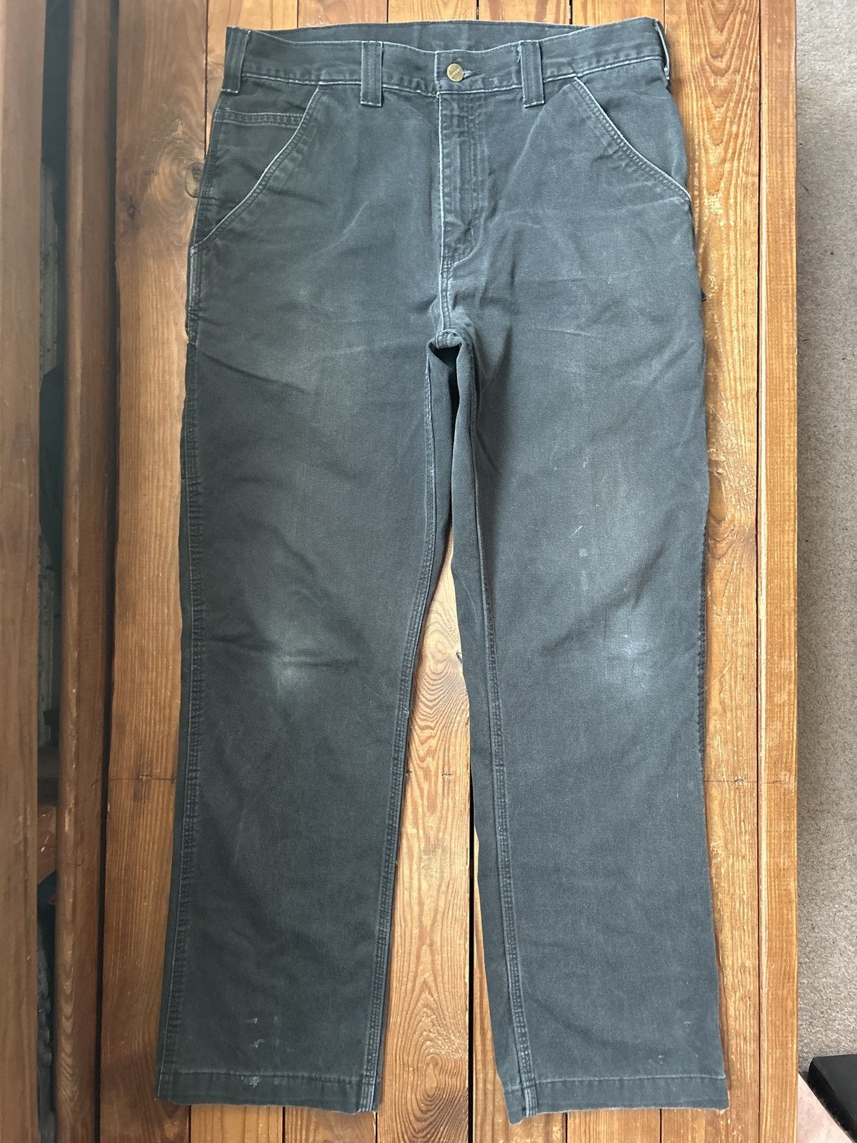 Carhartt × Vintage Vintage 90s Carhartt Black Carpenter Pants Size US 32 / EU 48 - 2 Thumbnail