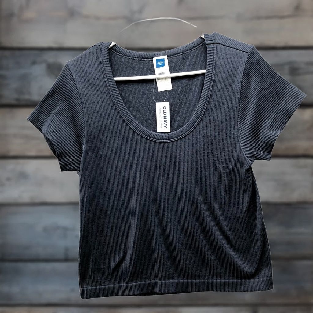 Old Navy Old Navy Womens XXL Navy Scoop Neck Ribbed Seamless Active Top Size XXL / US 16-18 / IT 52-54 - 1 Thumbnail
