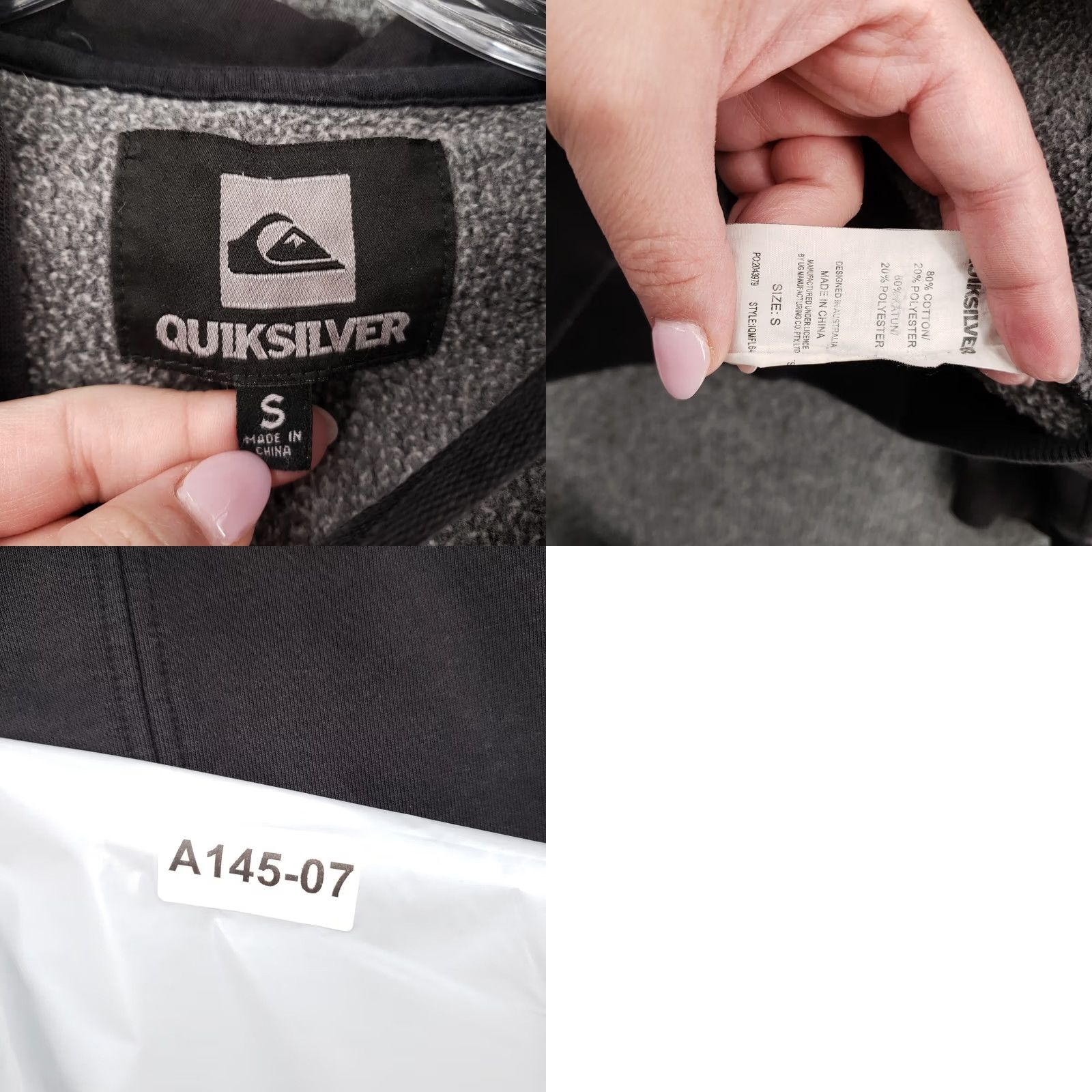 Quiksilver VINTAGE Quicksilver Hoodie Small Black Fleece Sherpa Lined Full Zip Long Sleeve Mens S Size US S / EU 44-46 / 1 - 9 Thumbnail