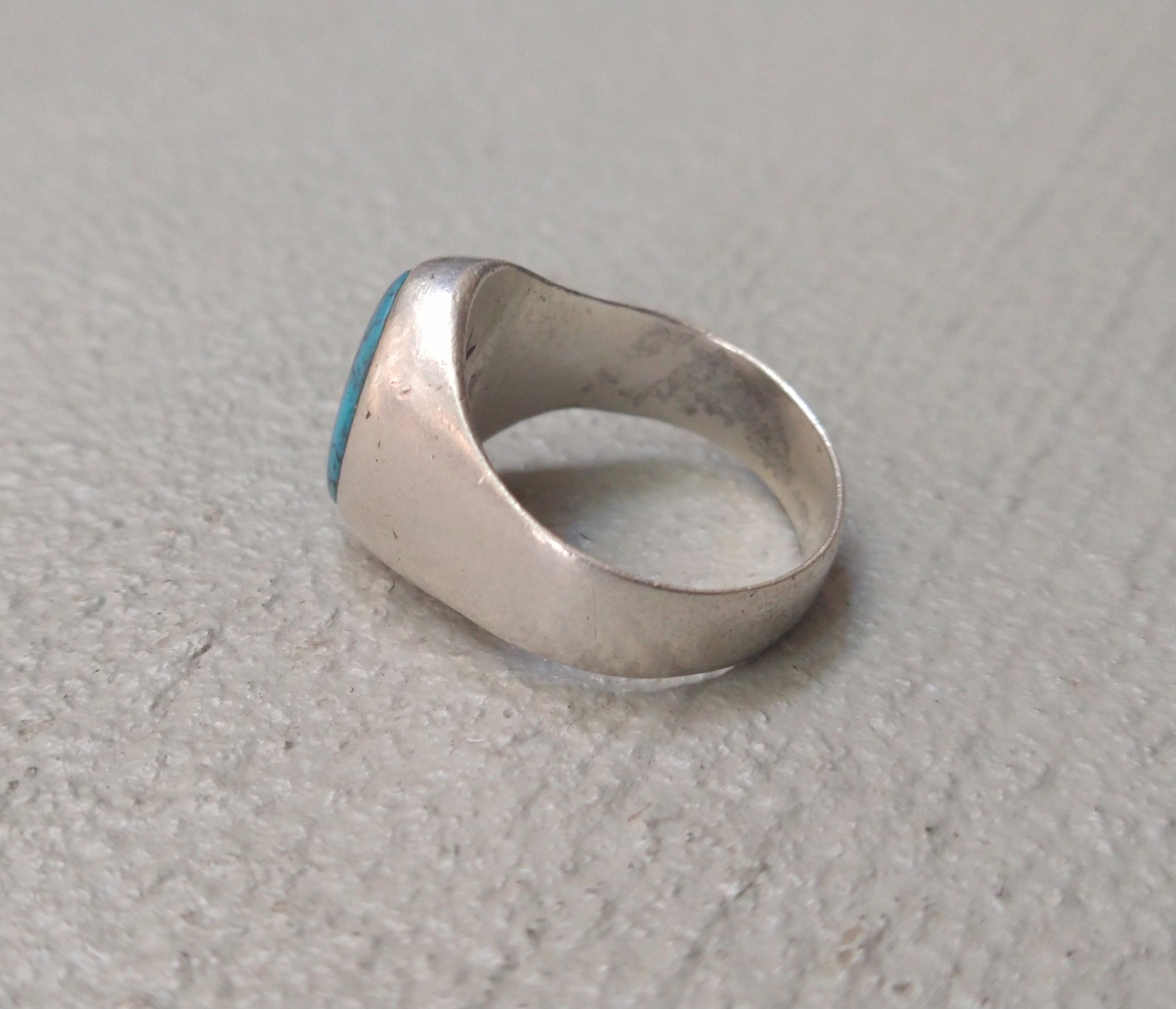 Other Vintage Sterling Silver Ring 12.25 Faux Turquoise Howlite Size ONE SIZE - 7 Thumbnail