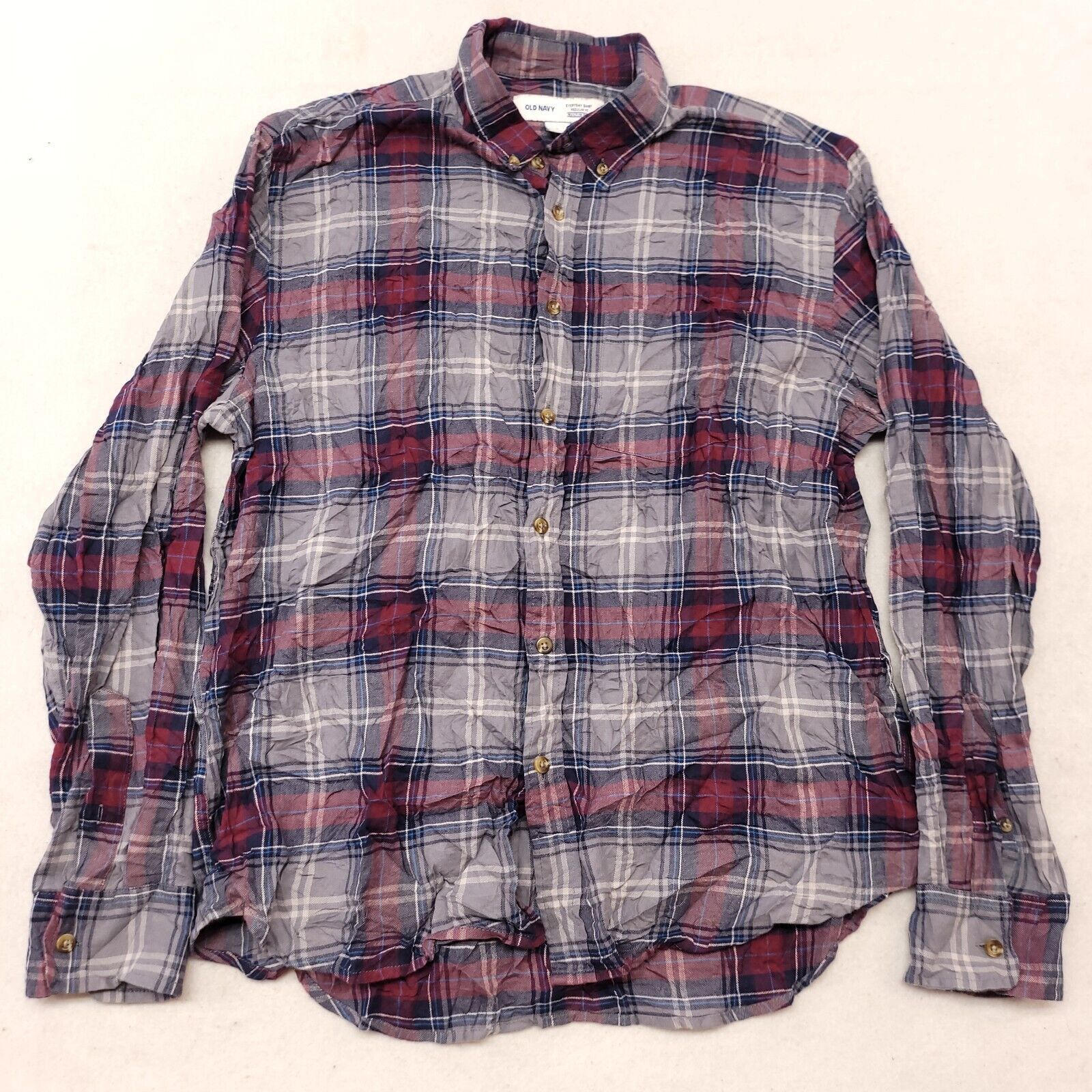Old Navy Old Navy Tartan Flannel Shirt Mens Size Large Gray Blue Red Size US L / EU 52-54 / 3 - 2 Thumbnail
