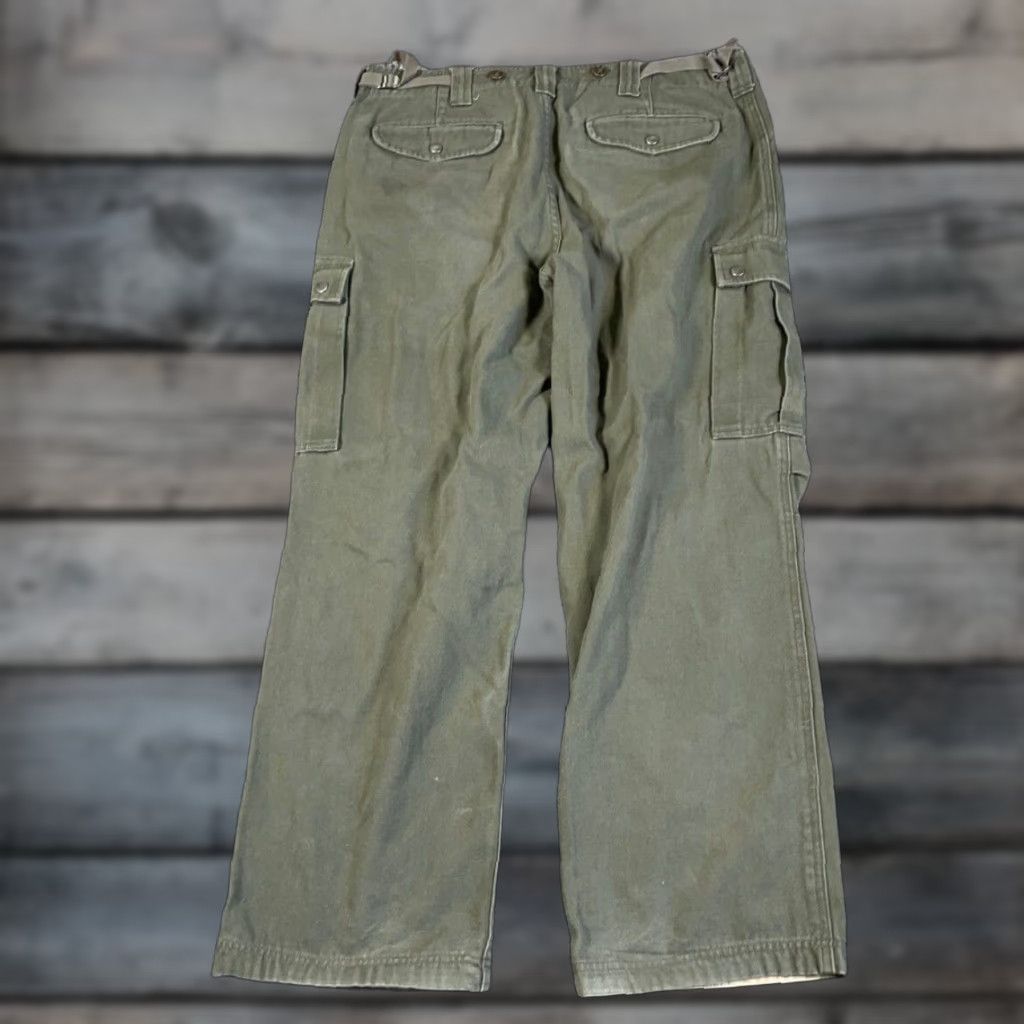 VINTAGE Duluth Men's Cargo Pants Relaxed Fit Canvas Workwear 38 x 30 Green Military
