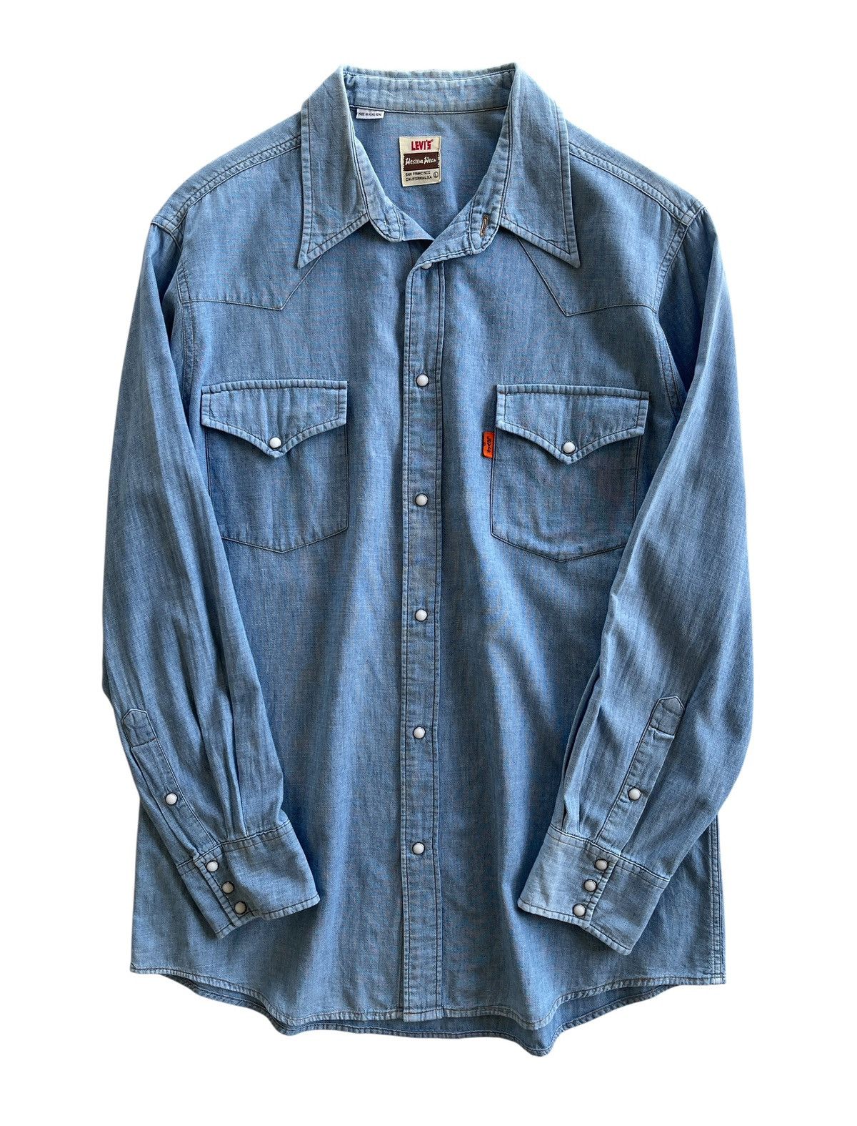 Levi's Vintage Clothing Levis Orange Tab Western Denim Shirt Size US L / EU 52-54 / 3 - 1 Thumbnail