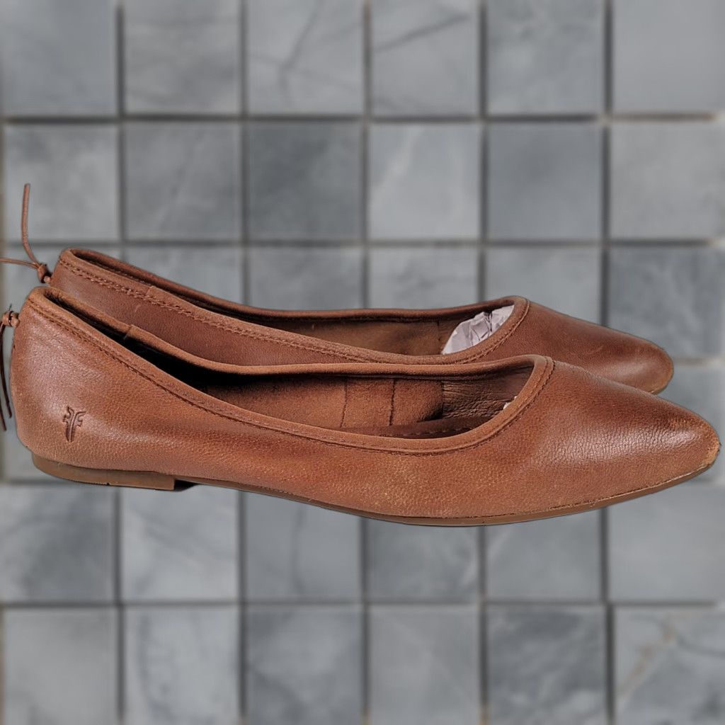 Frye Frye Carson Ballet Flats Women's Brown Leather Slip On Pointed Toe Flat Adult 7 M Size US 5 / IT 35 - 1 Thumbnail