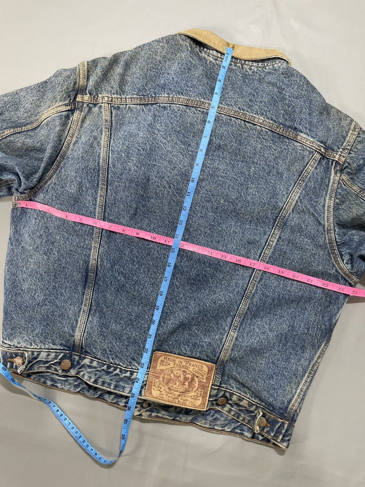 Vintage RARE Atomic City French Work men Denim Jacket Mudwash Size US L / EU 52-54 / 3 - 13 Thumbnail