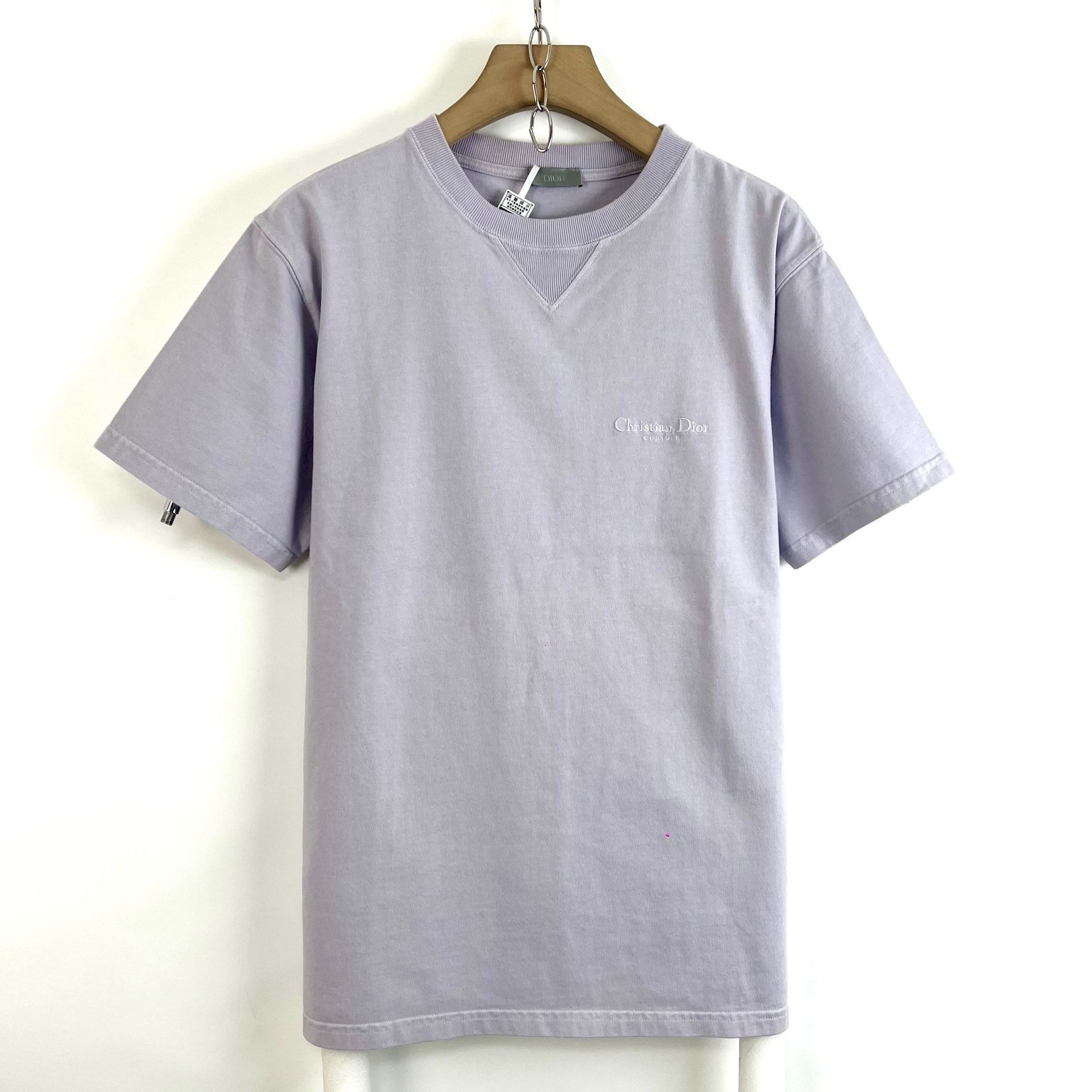 Dior Dior Lavender Embroidered Logo T-shirt Size S / US 4 / IT 40 - 1 Thumbnail