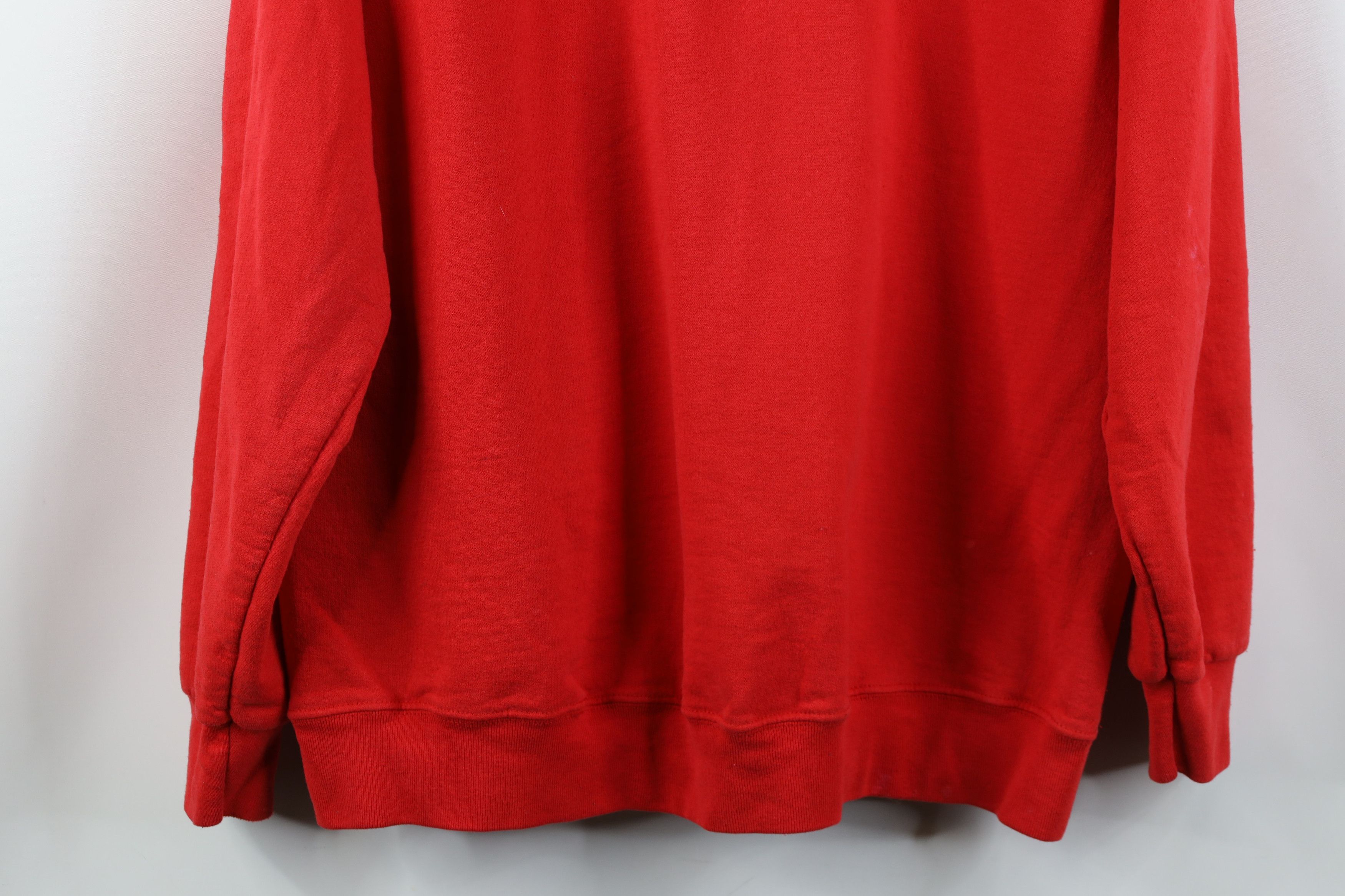 Vintage Vintage 90s Y2K Streetwear Blank Hoodie Sweatshirt Red Size US L / EU 52-54 / 3 - 16 Thumbnail