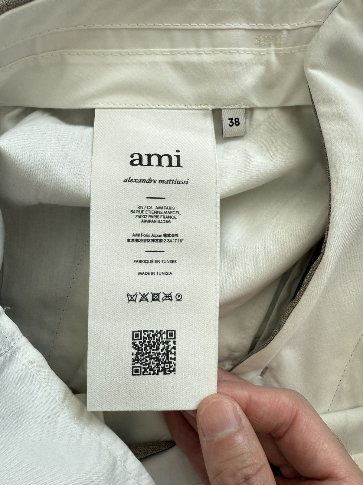 AMI Ami Taupe Wool Straight Trousers Size 48R - 9 Thumbnail