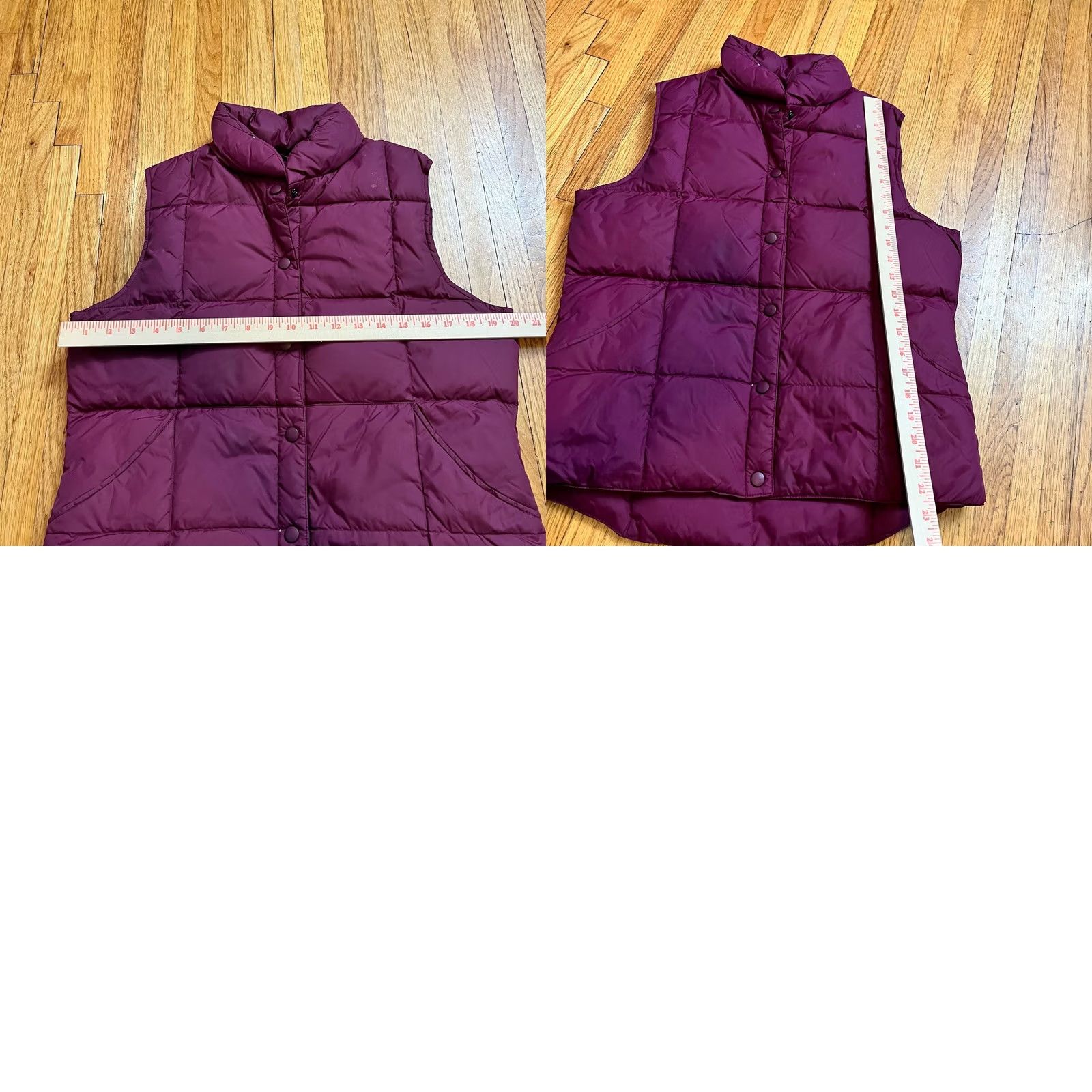 Lands' End VINTAGE Lands' End Vest Women Small 6-8 Maroon Red Goose Down Puffer Vest S Womens Size S / US 4 / IT 40 - 8 Thumbnail