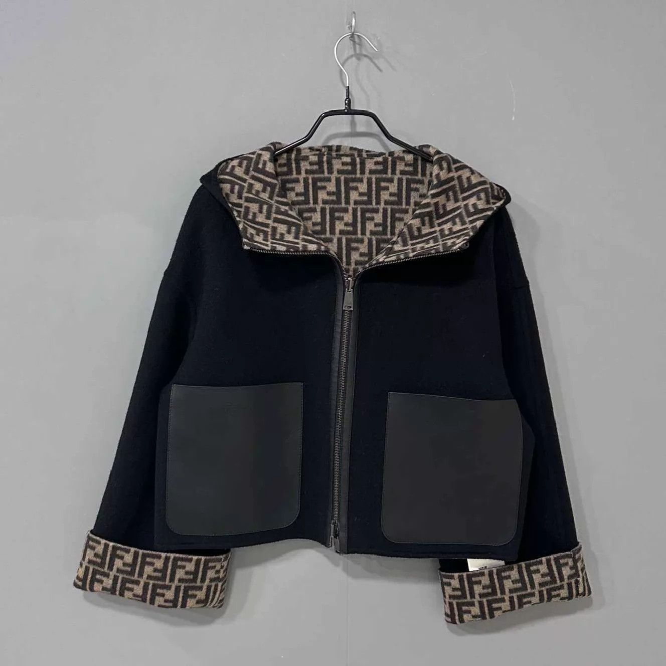 Fendi FENDI 23ss FF color block leather double-sided jacket 40 IT Size S / US 4 / IT 40 - 4 Thumbnail