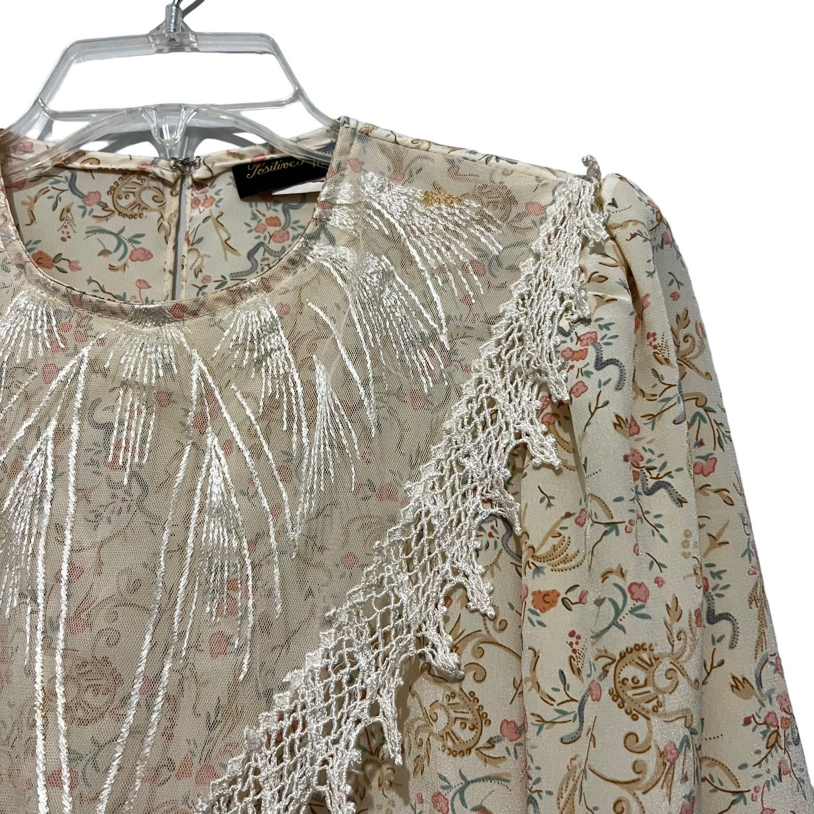 Vintage Vintage 80’s Lace Collar Floral Print Dress Cottagecore 3/4 Size S / US 4 / IT 40 - 3 Thumbnail