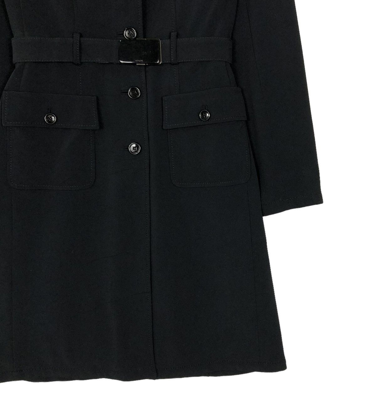 Prada 🔥RICH BLACK VINTAGE PRADA MILANO BONDAGE BELT JACKET Size M / US 6-8 / IT 42-44 - 7 Thumbnail