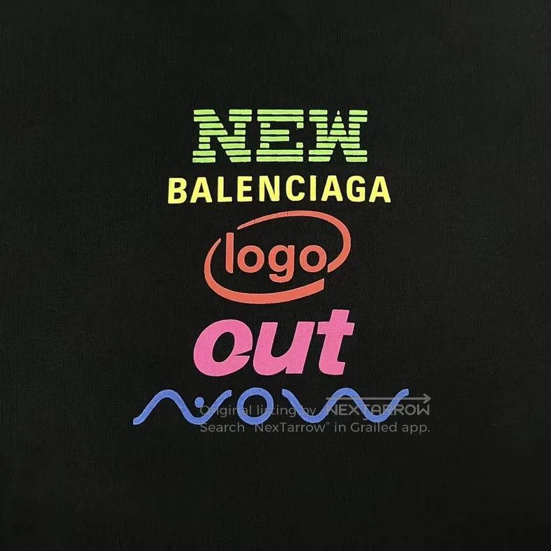Balenciaga Balenciaga Black 'New Logo' Front and Back Letter Logo Swe Size US S / EU 44-46 / 1 - 4 Thumbnail