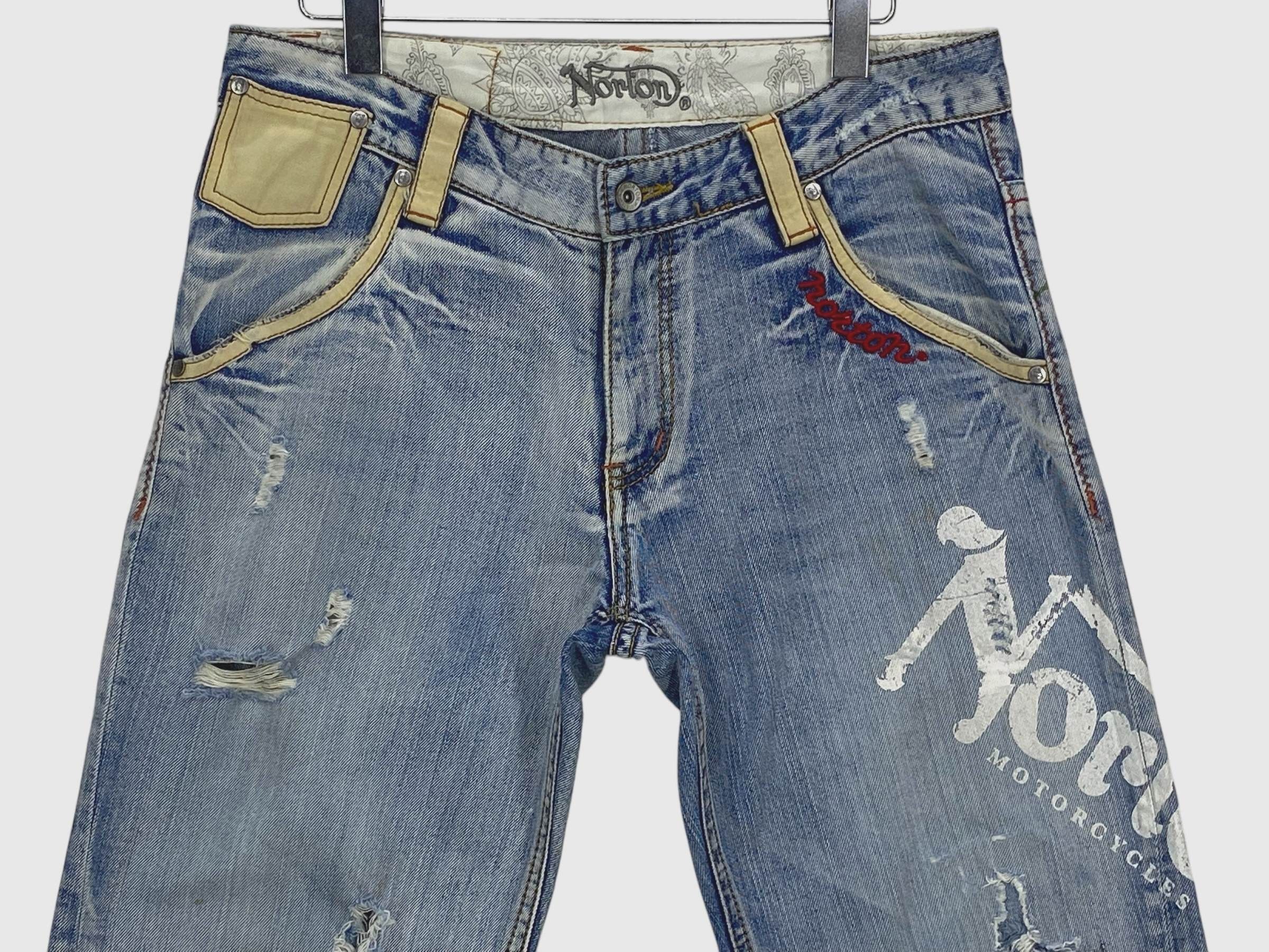 Japanese Brand × Norton Norton Denim Jeans Surf Jeans Embellished Pant Size US 33 - 3 Thumbnail