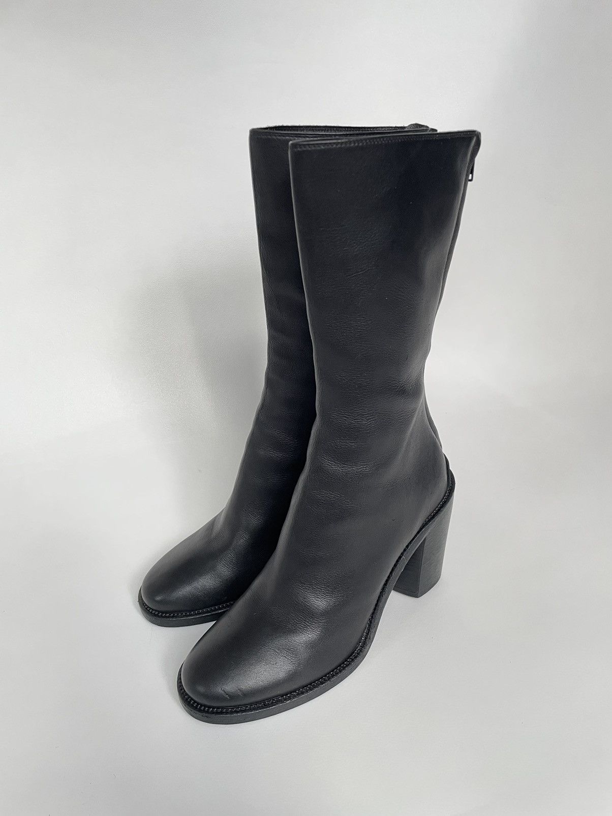 Haider Ackermann Sample Black Leather Thigh High Boots Size US 8 / IT 38 - 4 Thumbnail