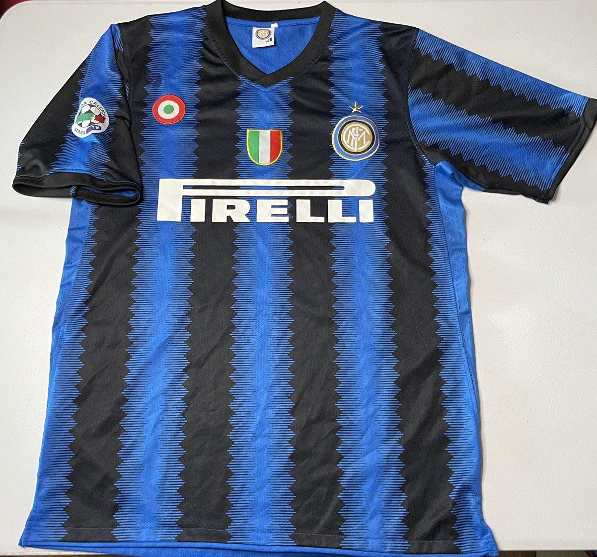 AC Milan Home Maillot de foot 1990 - 1991. Sponsored by Mediolanum