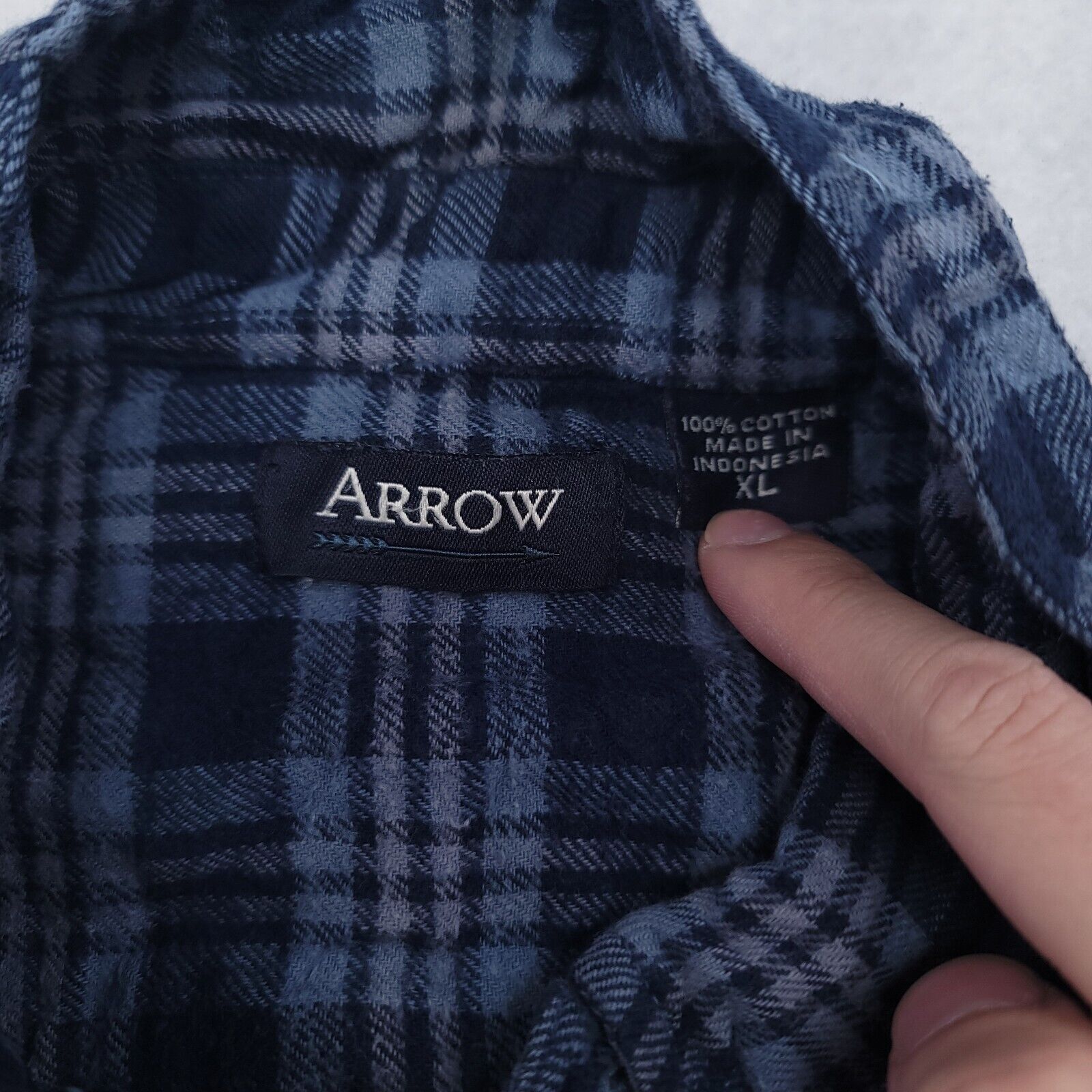 Arrow Arrow Tartan Flannel Shirt Mens Size Extra Large XL Blue Size US XL / EU 56 / 4 - 3 Thumbnail