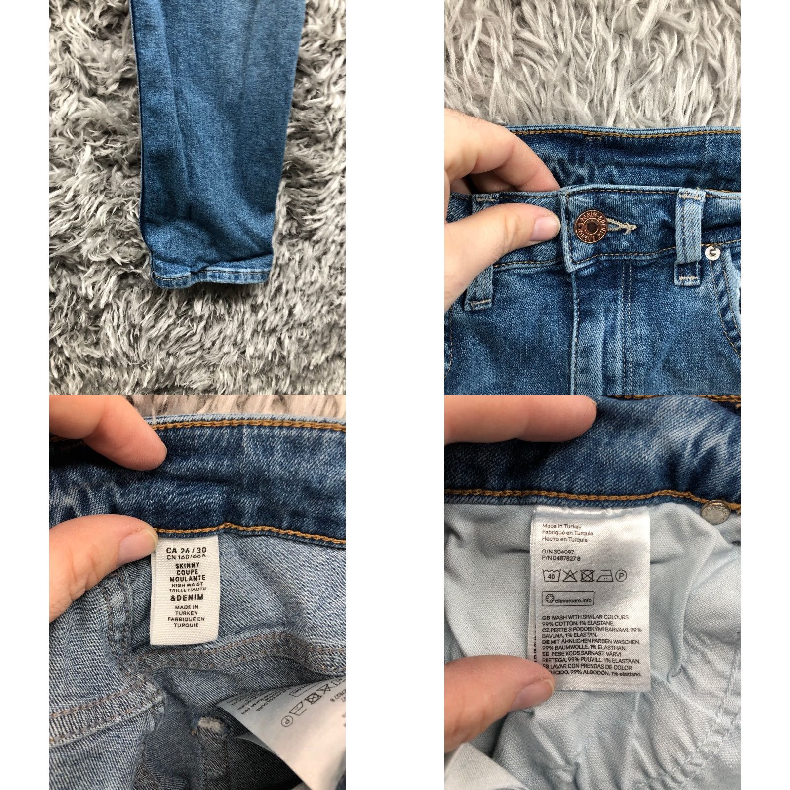 H&M H&M Jeans Skinny Size 26x28 Mens Mid Rise Dark Wash Blue Denim Distressed &Denim Jeans Size US 26 / EU 42 - 8 Thumbnail