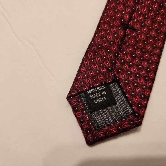 Kenneth Cole Kenneth Cole men's new burgundy silk tie X-Long 3 1/4" X 64" Size ONE SIZE - 3 Thumbnail