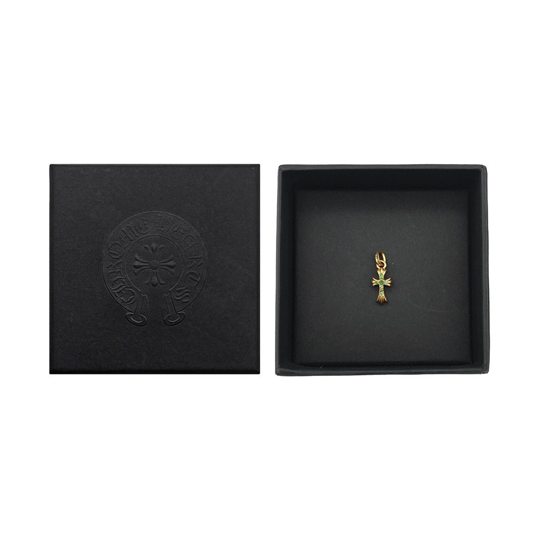 Chrome Hearts Chrome Hearts 22K Gold Emerald Babyfat Cross Charm Pendant Size ONE SIZE - 5 Thumbnail
