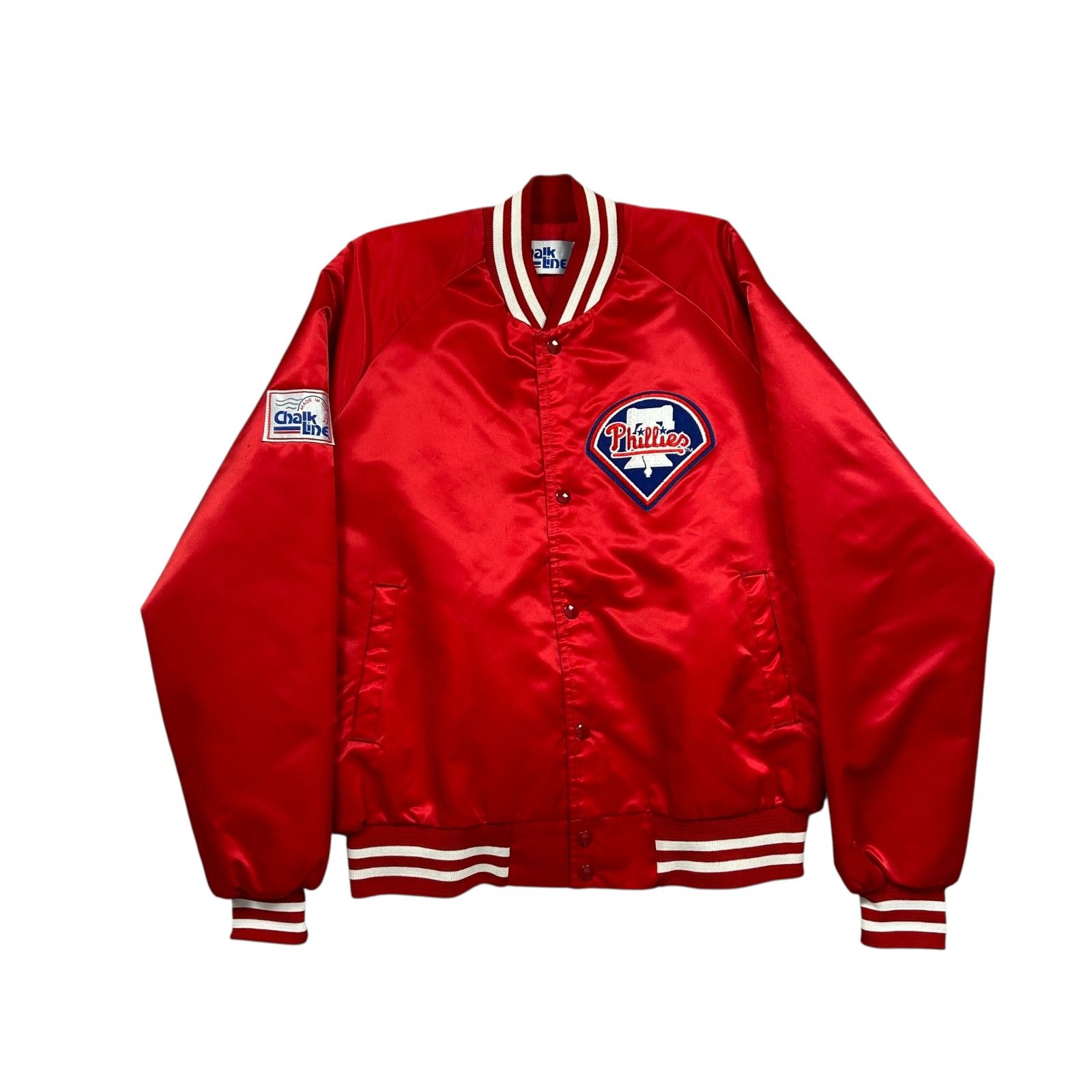 MLB VTG 90s PHILADELPHIA PHILLIES CHALK LINE SATIN JACKET Size US L / EU 52-54 / 3 - 2 Thumbnail
