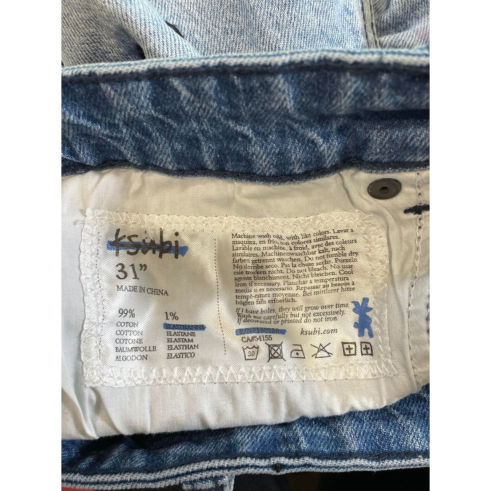 Ksubi Ksubi Red Patchwork Light Wash Jeans Size US 31 - 7 Thumbnail