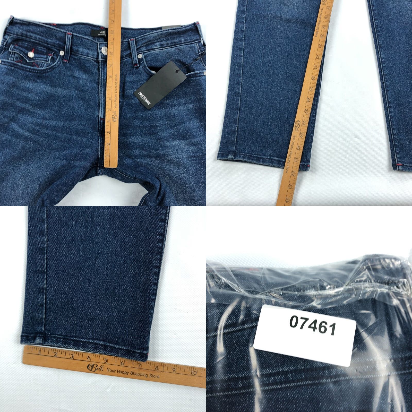 True Religion VINTAGE True Religion Jeans Mens 34x32 Slim Dark Wash Blue Geno Relaxed Flap NWT Size US 34 / EU 50 - 9 Thumbnail