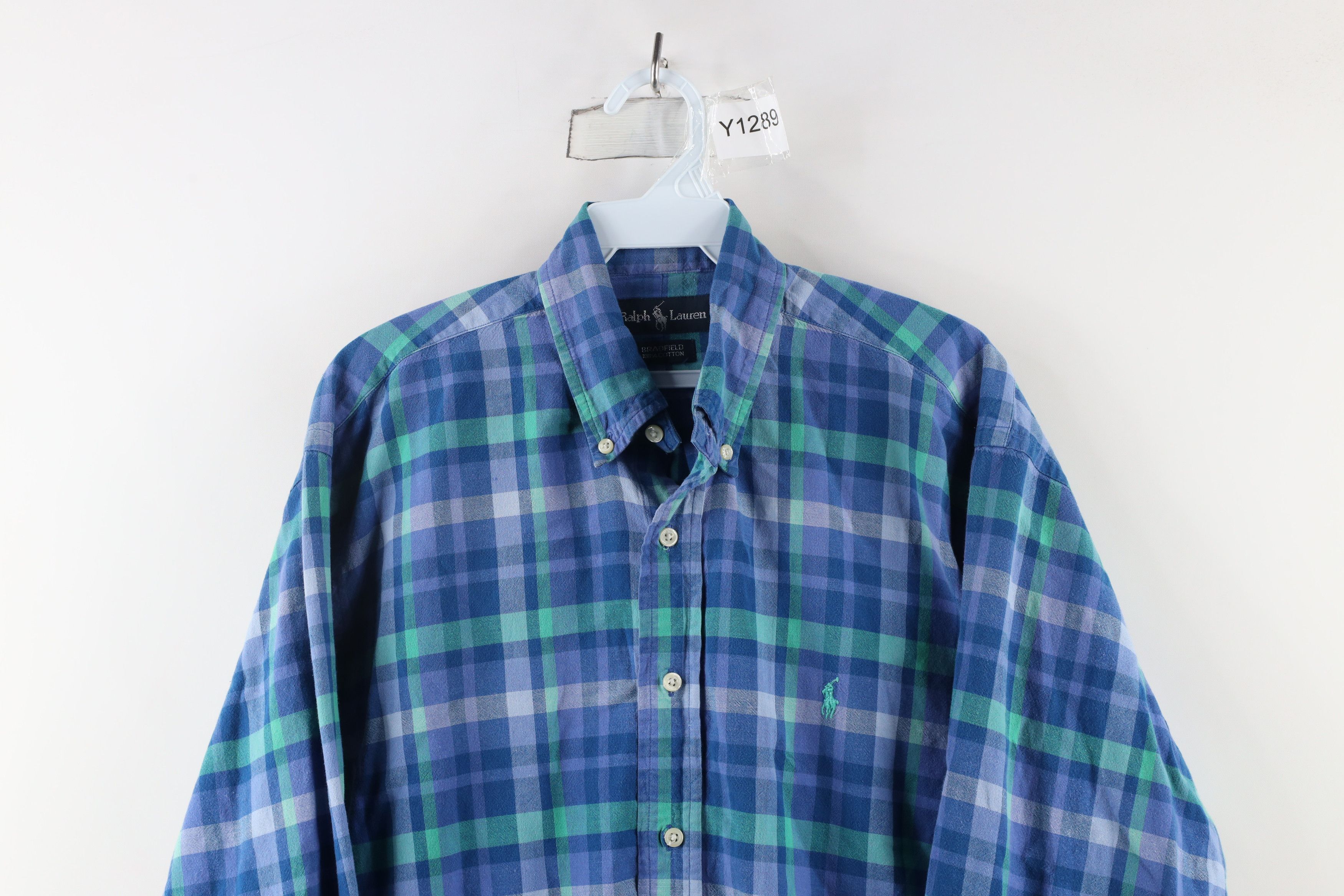 Ralph Lauren × Vintage Vintage 90s Ralph Lauren Bradfield Flannel Button Down Shirt Size US M / EU 48-50 / 2 - 2 Thumbnail