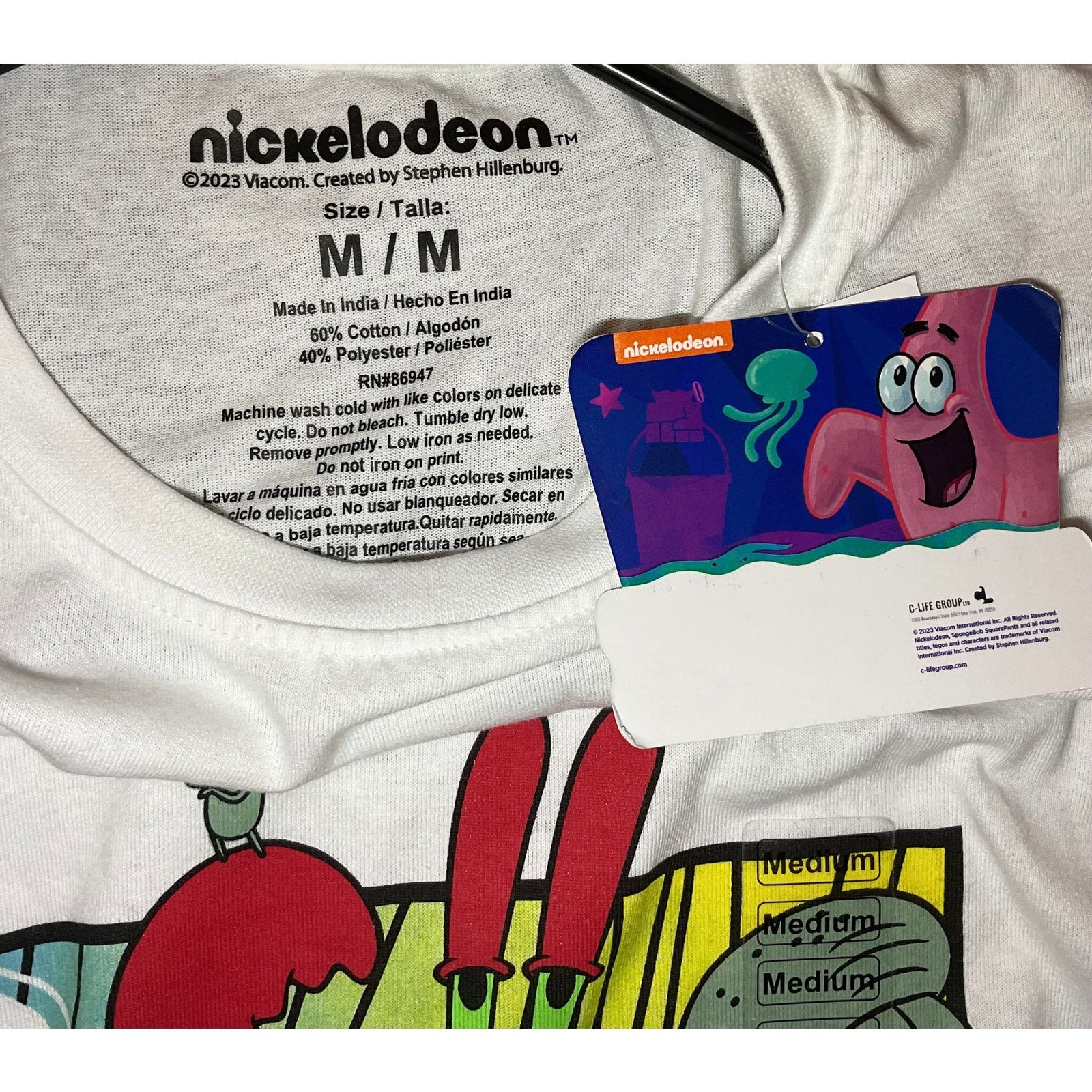 Nickelodeon 🧽 SPONGEBOB SQUAREPANTS CHARACTER GRAPHIC TEE SIZE - M Size US M / EU 48-50 / 2 - 3 Thumbnail