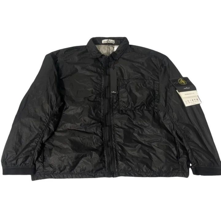 Stone Island Black Logo Zip-Up Jacket