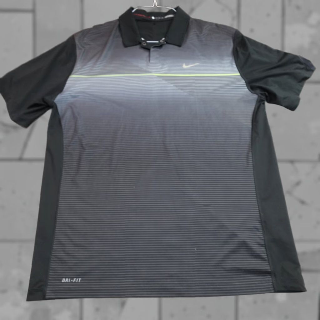 Nike Nike Tiger Woods Polo Shirt Striped Short Sleeve Gray Black L Men Golf Shirt Size US L / EU 52-54 / 3 - 1 Thumbnail