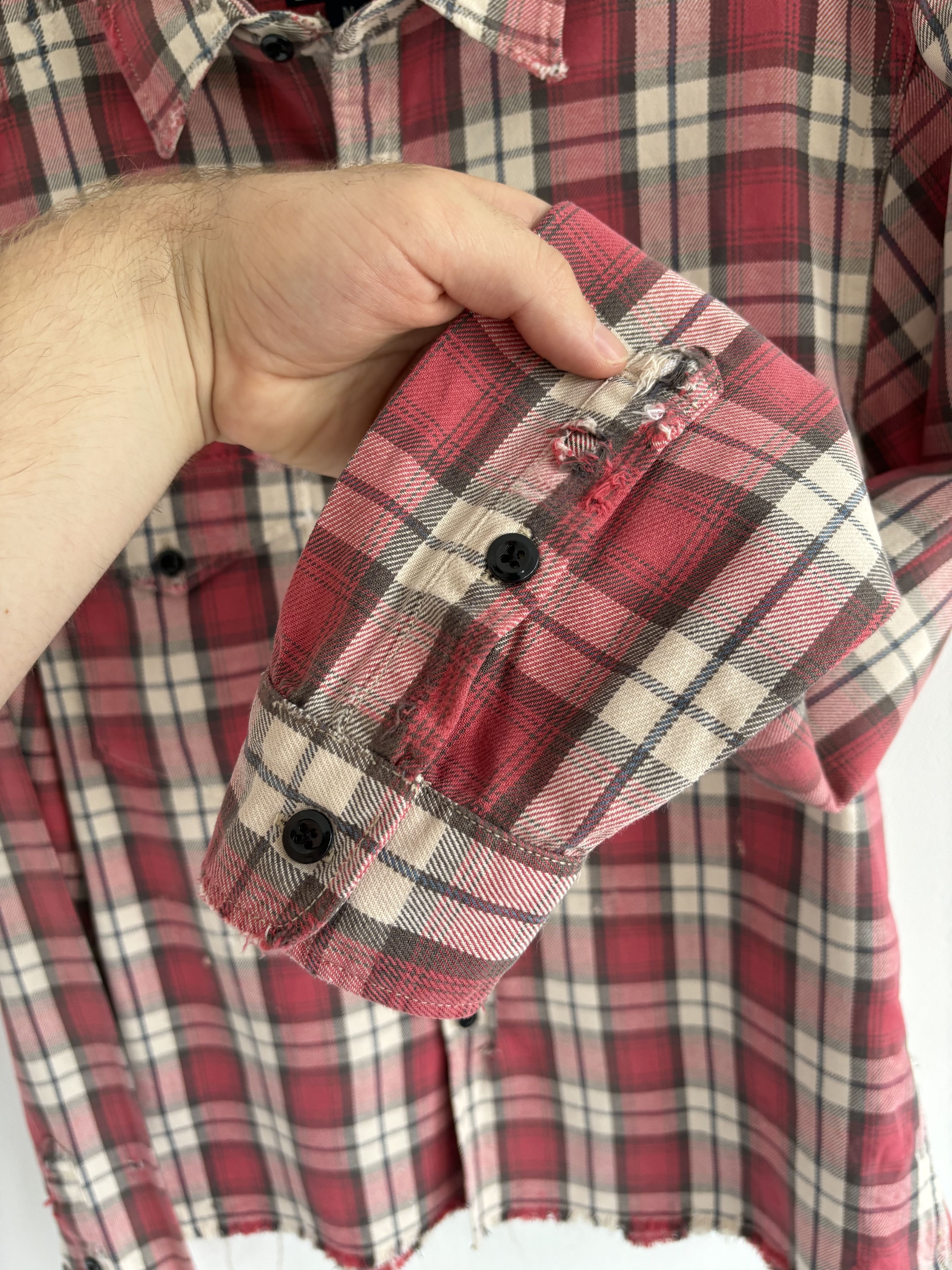 Polo Ralph Lauren Polo Ralph Lauren Checkered Distressed Red Cropped Shirt Size US M / EU 48-50 / 2 - 7 Thumbnail