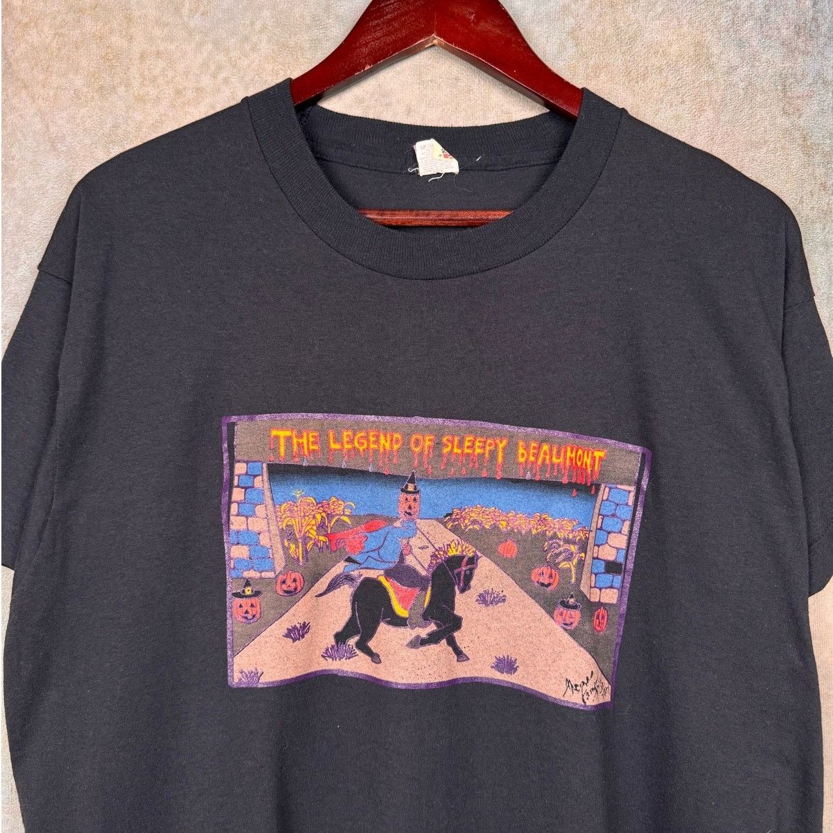 Vintage VTG 80s Screen Stars Sleepy Hollow T Shirt XL Black Single Size US XL / EU 56 / 4 - 6 Thumbnail
