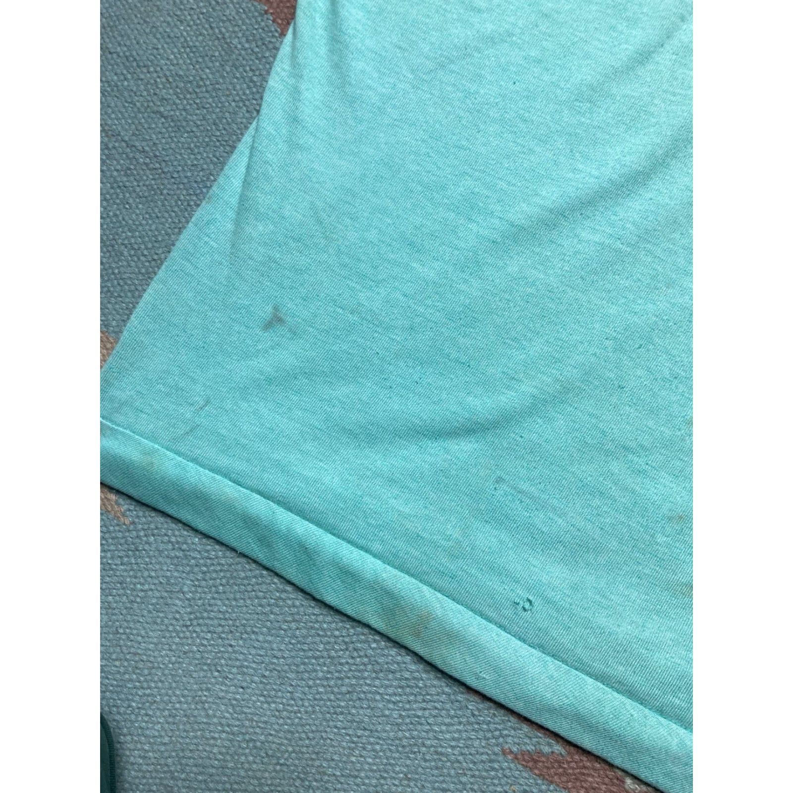 Vintage VINTAGE 70s T-Shirt Cotton Light Blue Boxy Half Sleeve XL Men | 70s Theme, Distressed, Soft Thin Size US XL / EU 56 / 4 - 3 Thumbnail