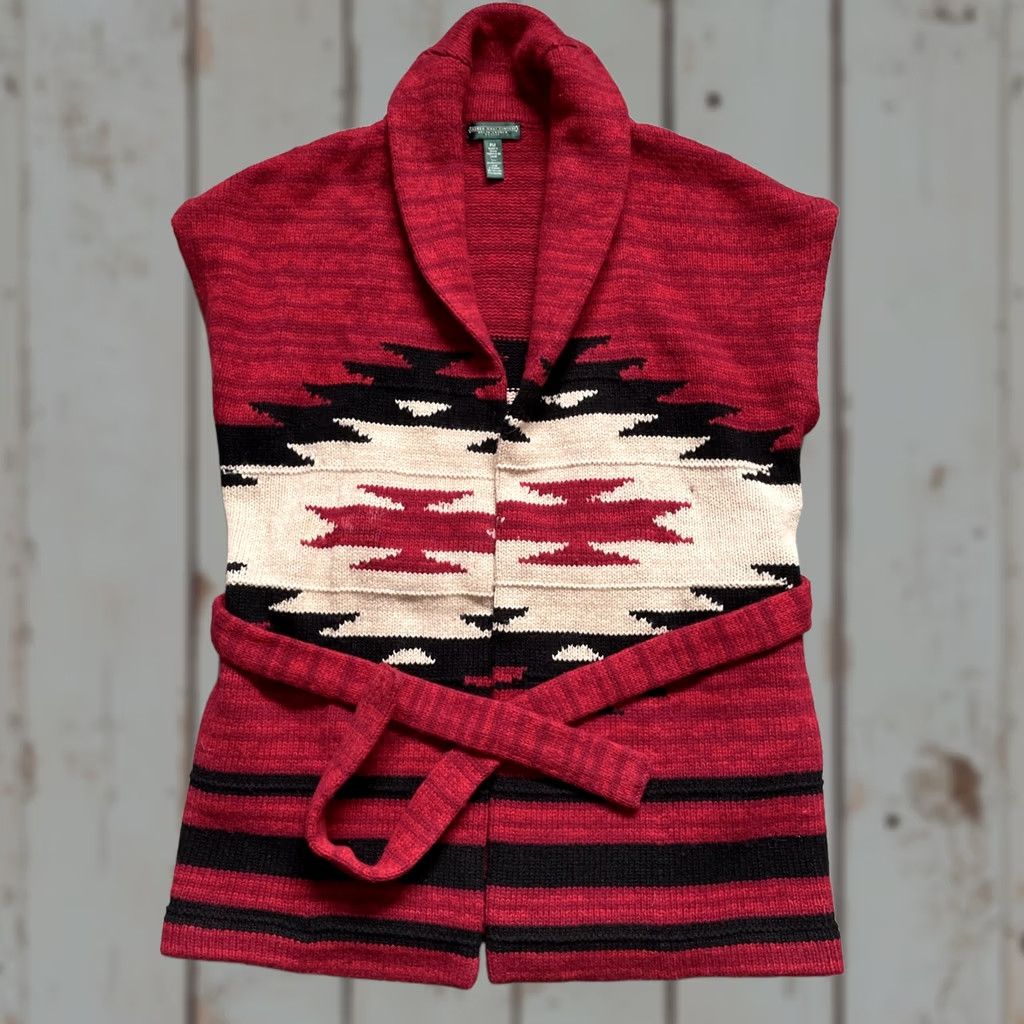 Ralph Lauren Vintage Ralph Lauren Aztec Navajo Southwestern Wool Knit Shawl Sweater M Women’s Size M / US 6-8 / IT 42-44 - 1 Thumbnail