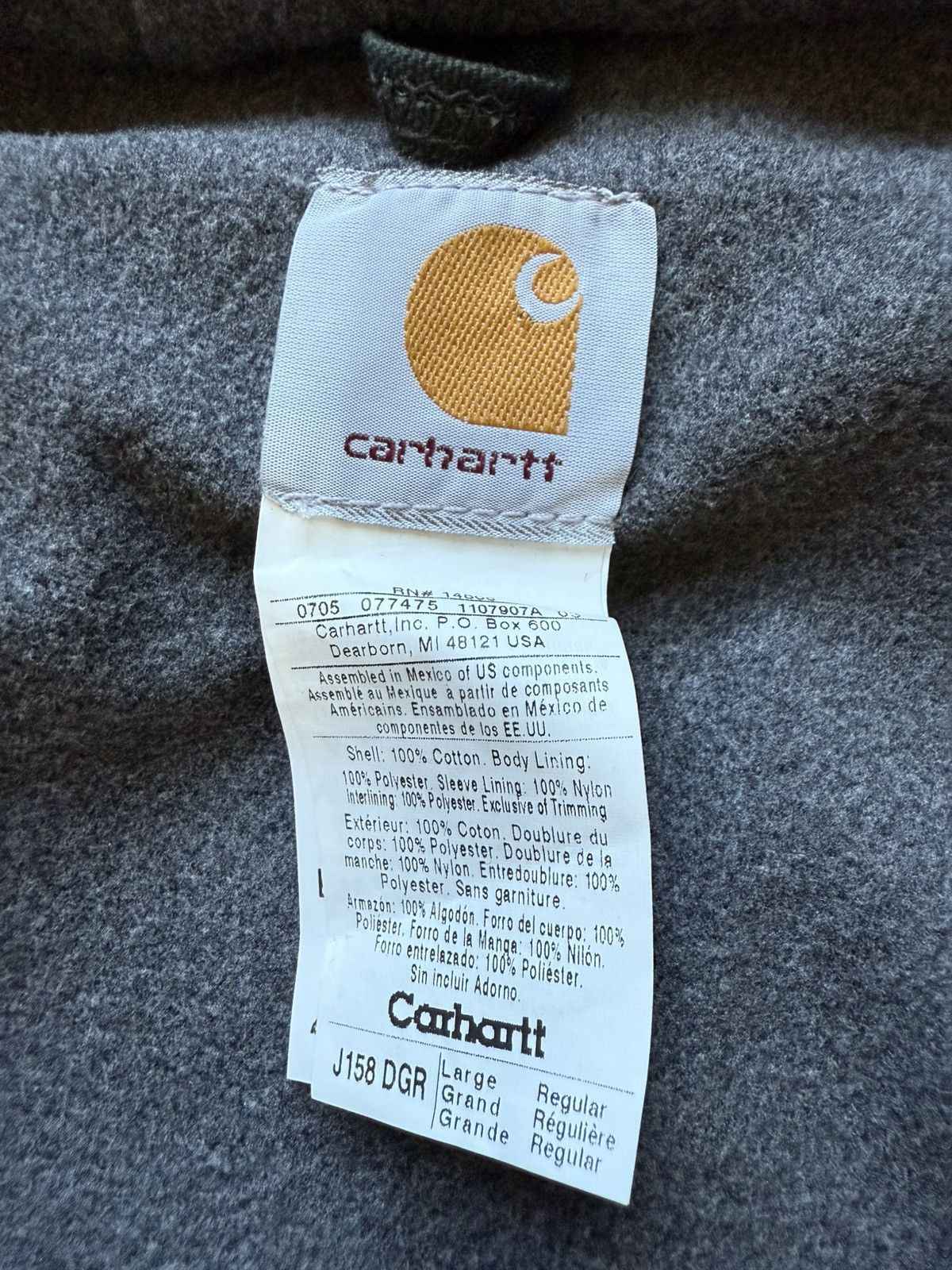 Carhartt Carhartt J158 Duck Active Dark Green Fleece Lined Jacket Size US L / EU 52-54 / 3 - 6 Thumbnail