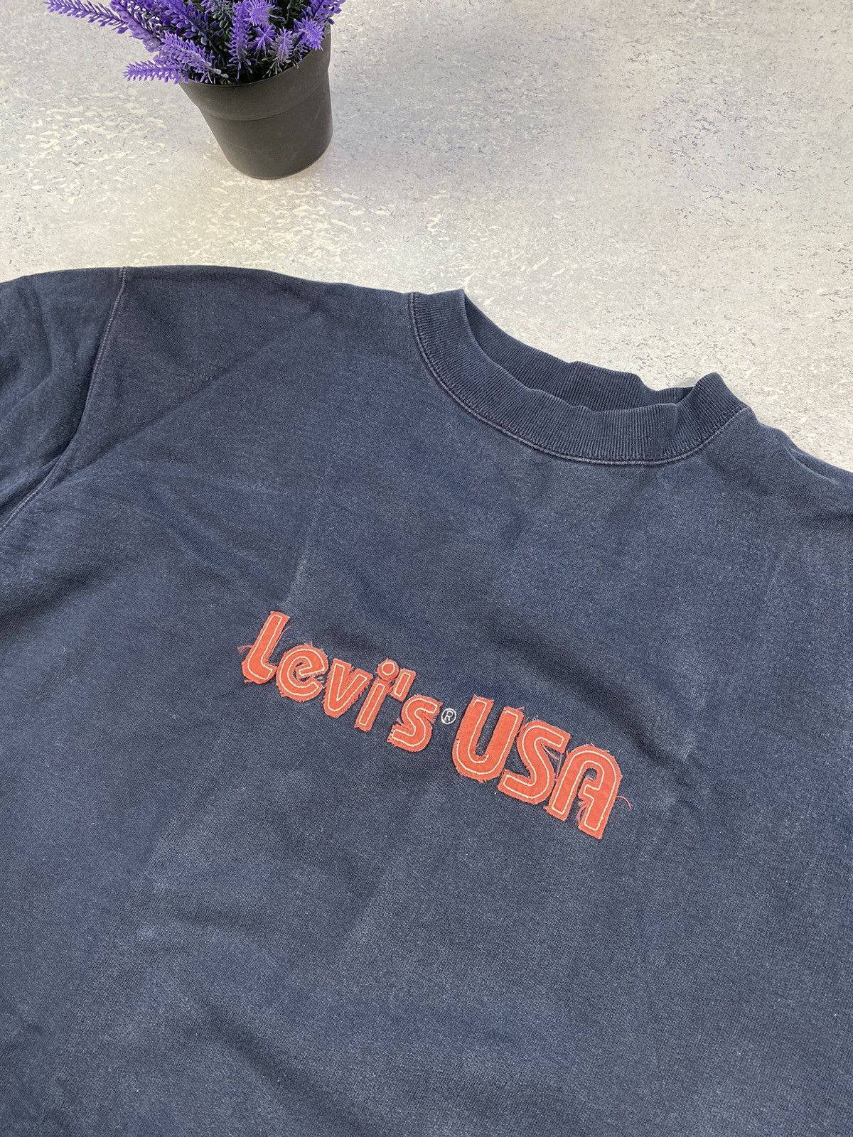 Levi's × Vintage Vintage Levi’s Men’s Blue Sweatshirt With Big Centre Logo Size US L / EU 52-54 / 3 - 7 Thumbnail