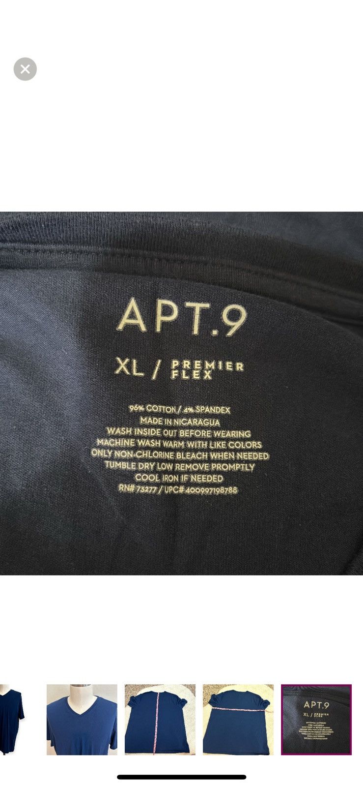Apt. 9 Apt 9 XL blue v neck tee Size US XL / EU 56 / 4 - 4 Thumbnail