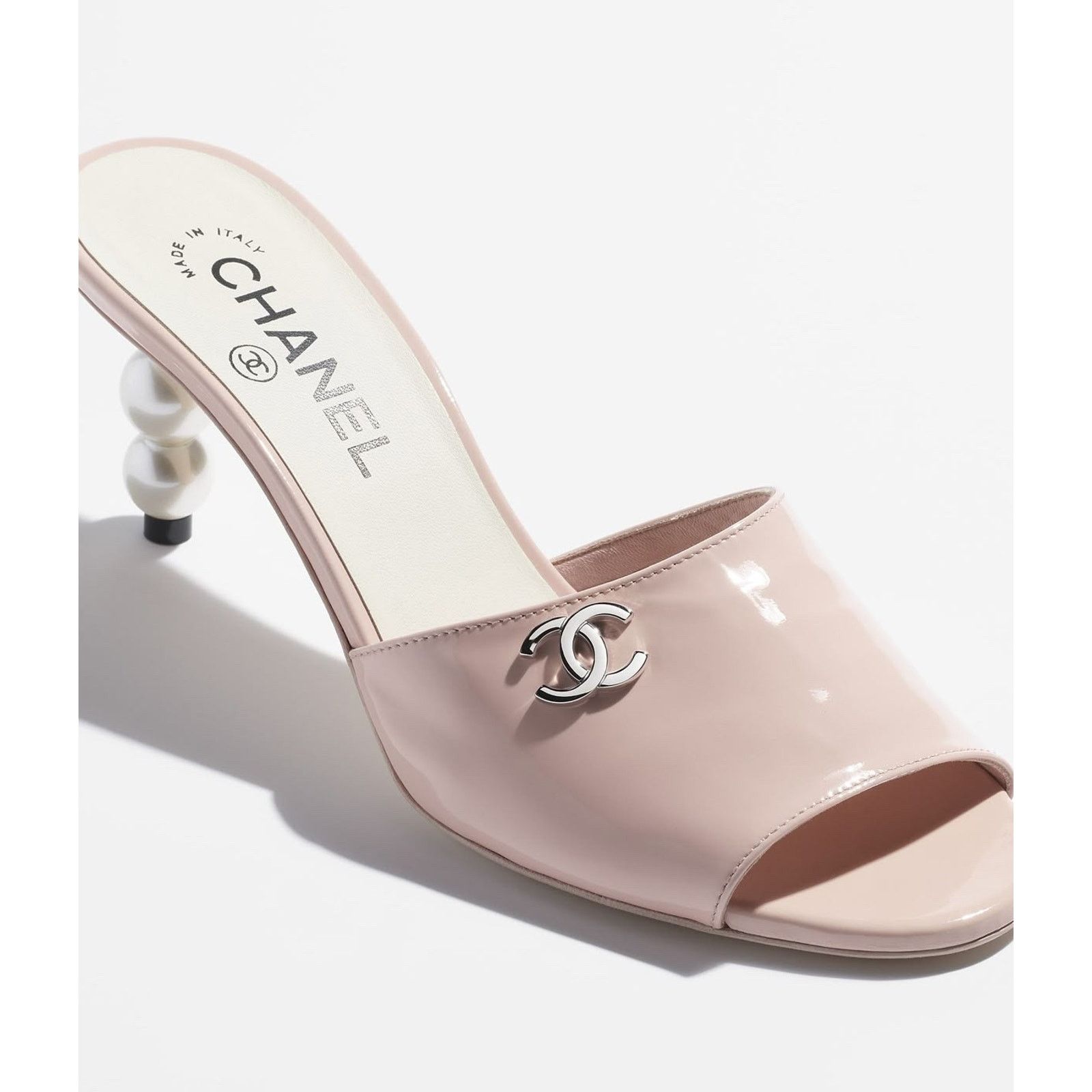 Chanel Chanel 23S Pink Patent Leather CC Logo Pearl Heel Size US 7 / IT 37 - 3 Thumbnail