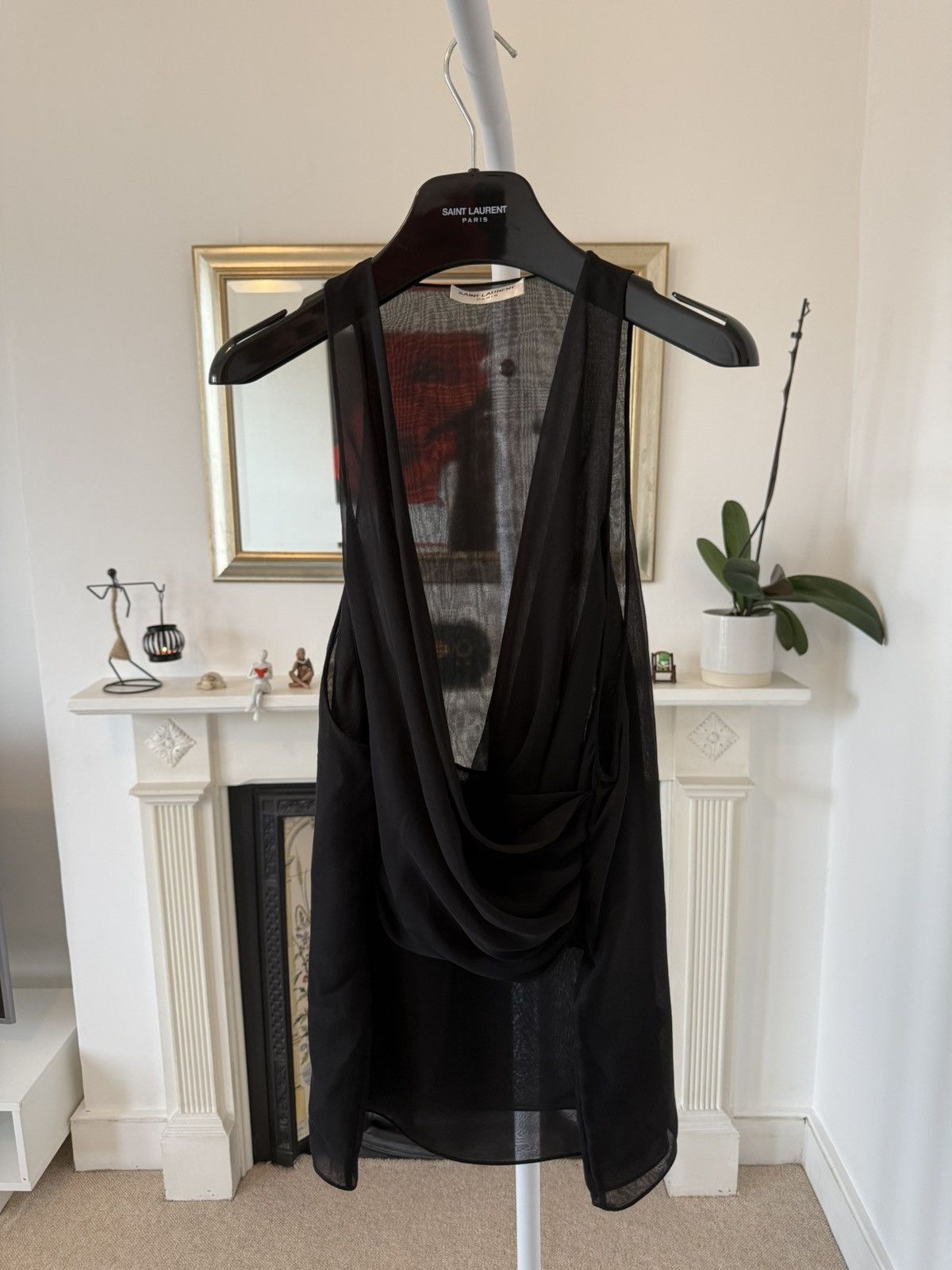 Saint Laurent Paris SS24 Saint Laurent Crossover Tank in Silk Muslin Size US XS / EU 42 / 0 - 4 Thumbnail