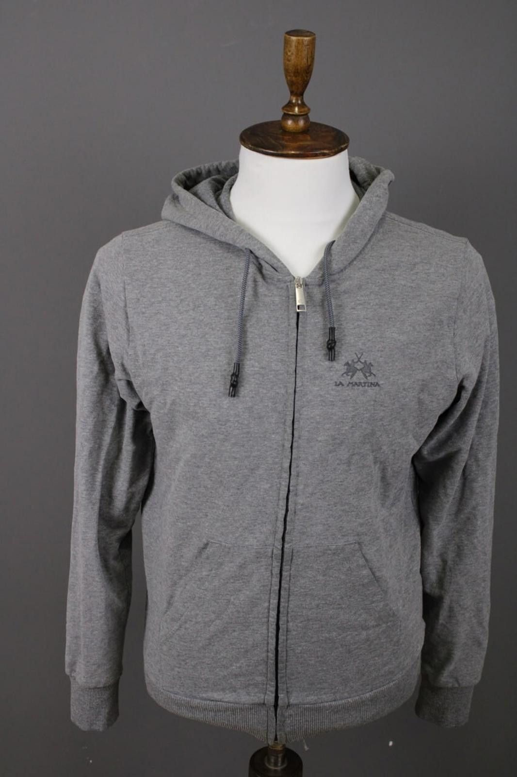 La Martina La Martina Buenos Aires Gray Knit Hooded Track Jacket Size M Size US M / EU 48-50 / 2 - 1 Thumbnail