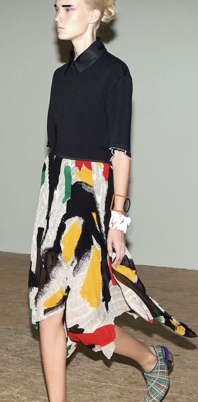 Celine Celine Phoebe Philo SS14 Brushstroke Sheer Silk Skirt Size 27" / US 4 / IT 40 - 10 Thumbnail