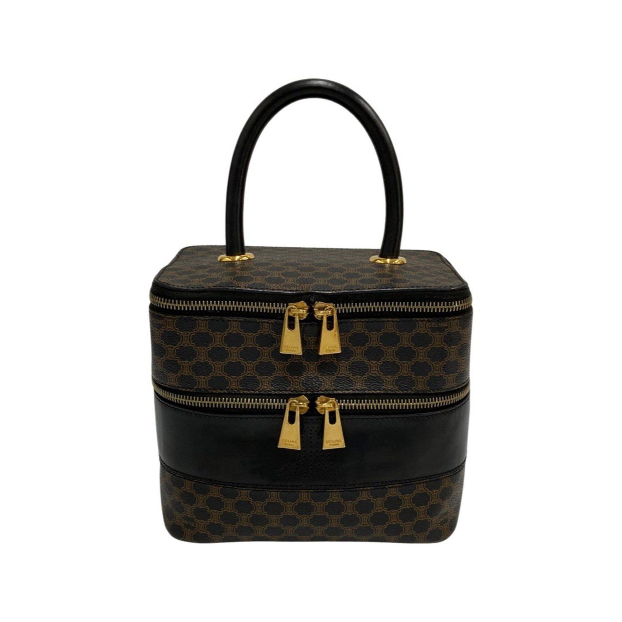 image of Celine Céline Macadam Handbag in Brown, Women's