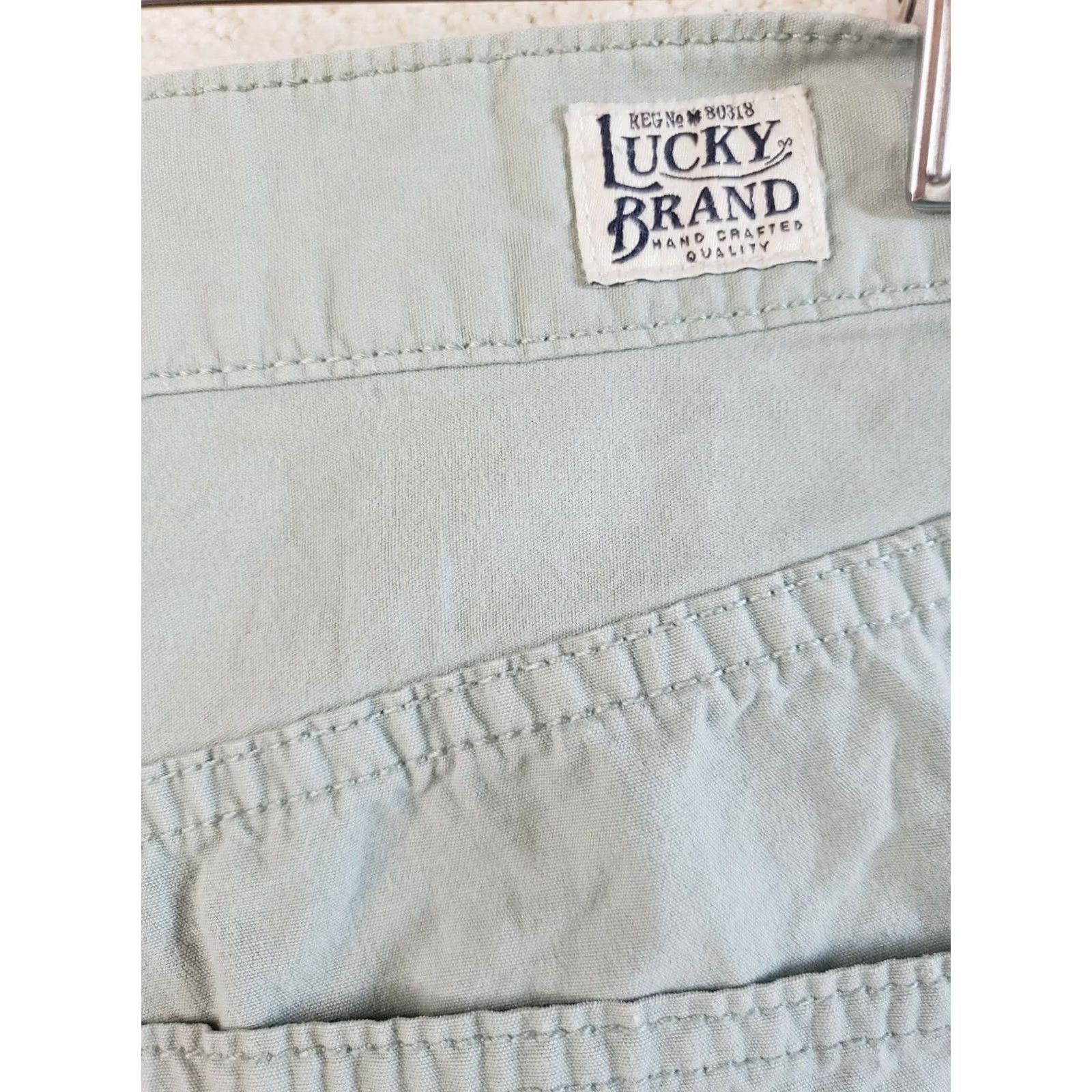 Lucky Brand Lucky Brand Men Chino Shorts Flat Front Slash Pockets Cotton Green 30 Regular XS? Size US 30 / EU 46 - 7 Thumbnail
