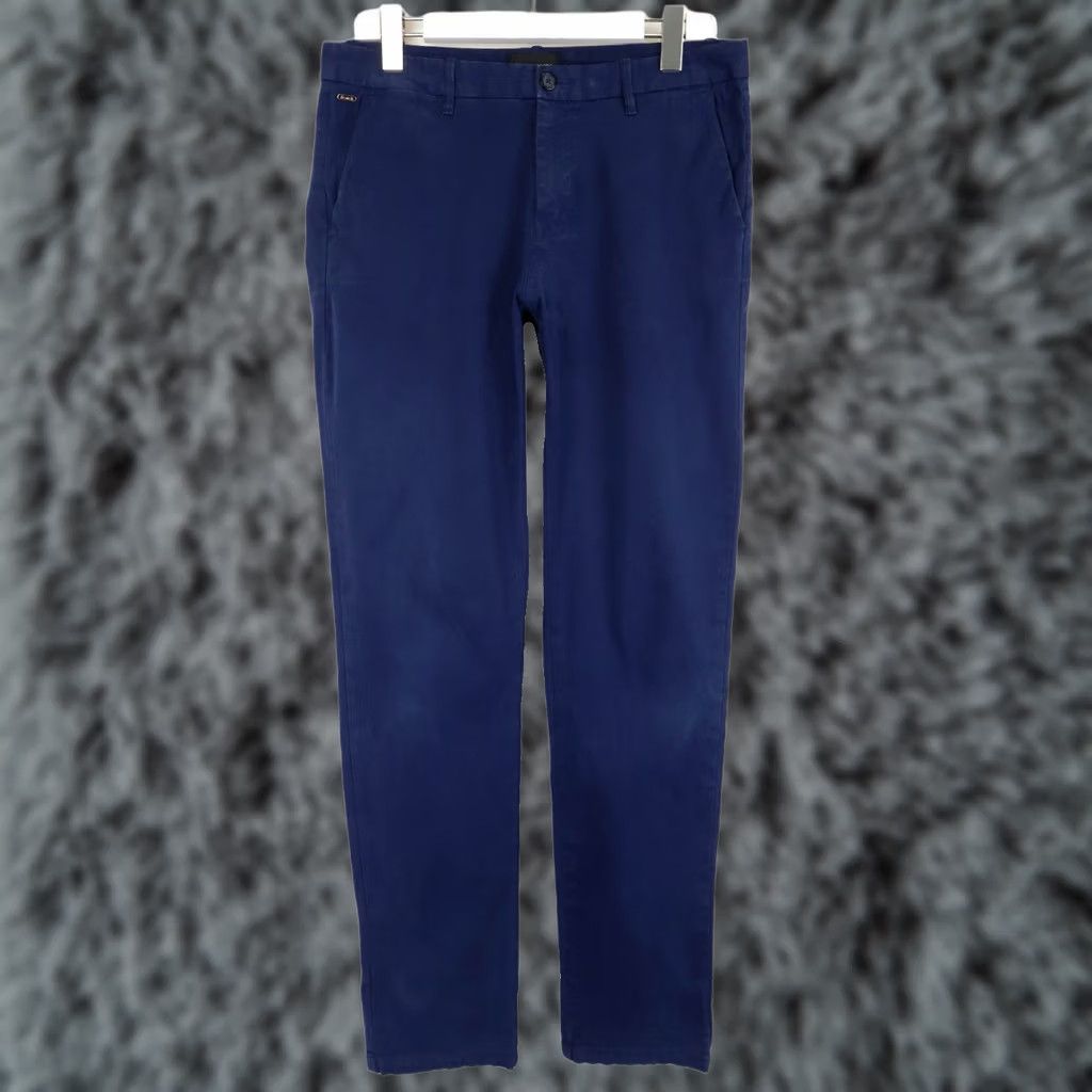 Scotch & Soda SCOTCH & SODA Stuart Trousers Men's W30/L32 Zip Fly Stretch Blue Slim Fit Chino Size US 30 / EU 46 - 1 Thumbnail