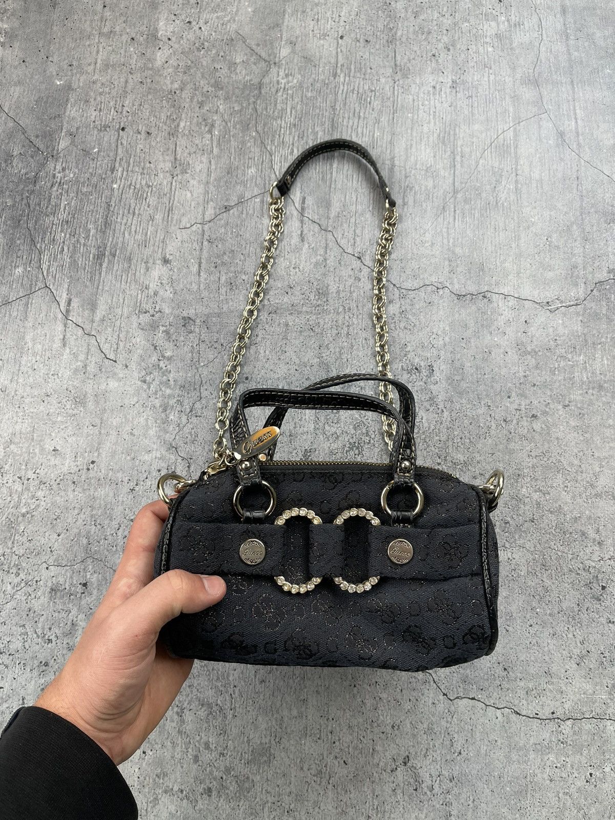 Guess × Vintage Vintage Y2k Guess Monogram Mini Bag 00s Avant Garde Size ONE SIZE - 2 Thumbnail