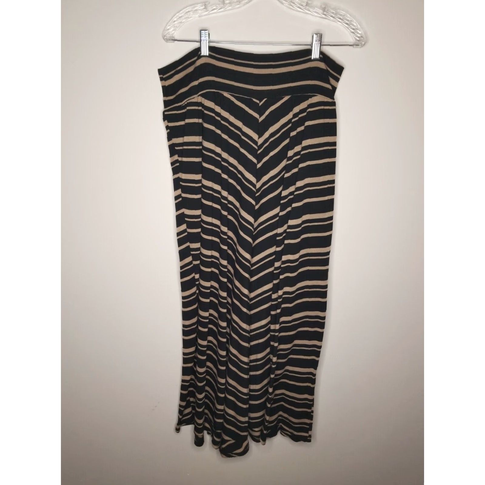 Vintage VINTAGE I.N. Studio Womens Maxi Skirt Plus Size 2X Long Brown Black Striped Dress Size XXL / US 16-18 / IT 52-54 - 3 Thumbnail